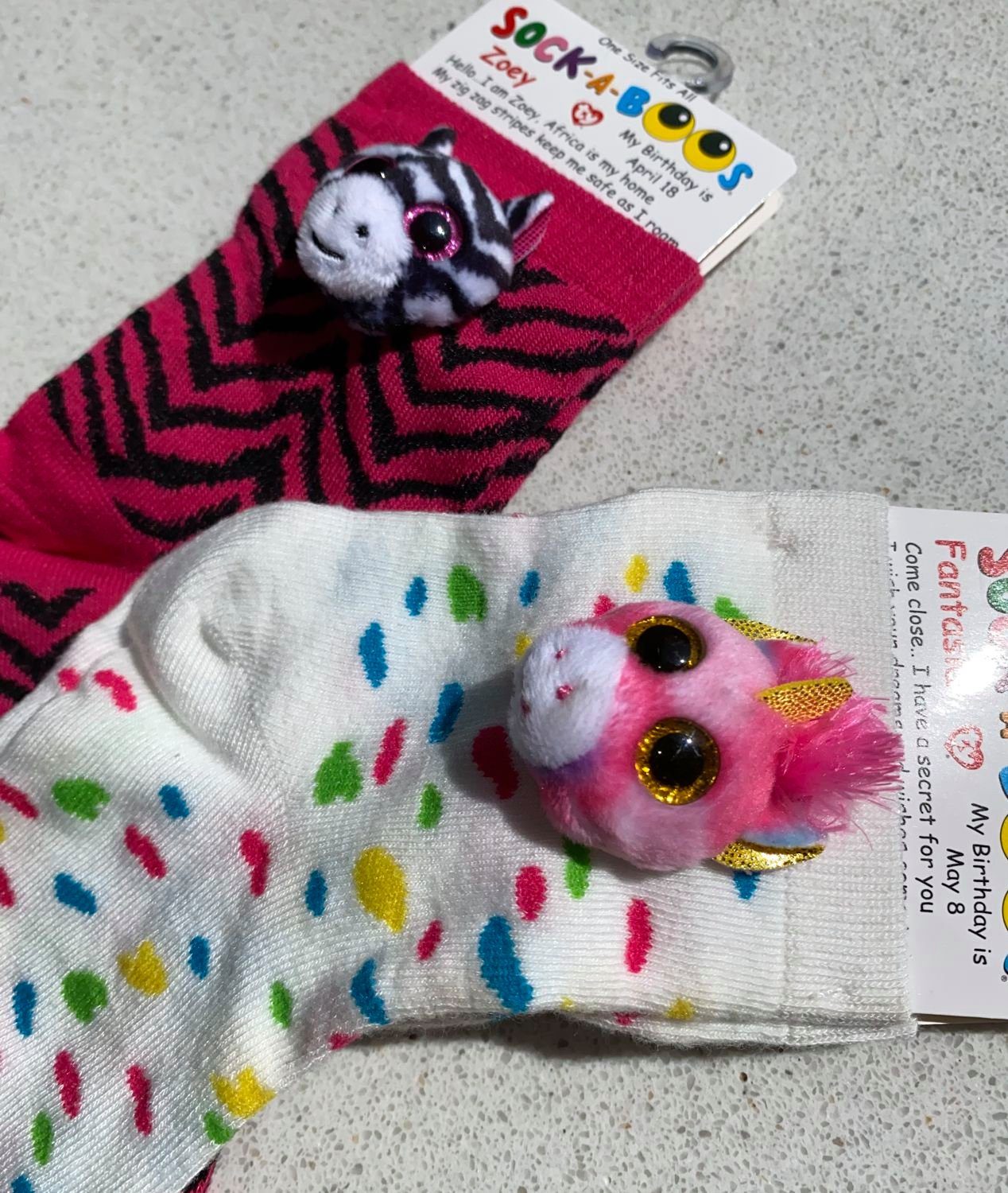 coole-fun-t-shirts Feinsocken Mädchen 3D Socken TY Fashion Doppelpack 6-12 Jahre beige + pink