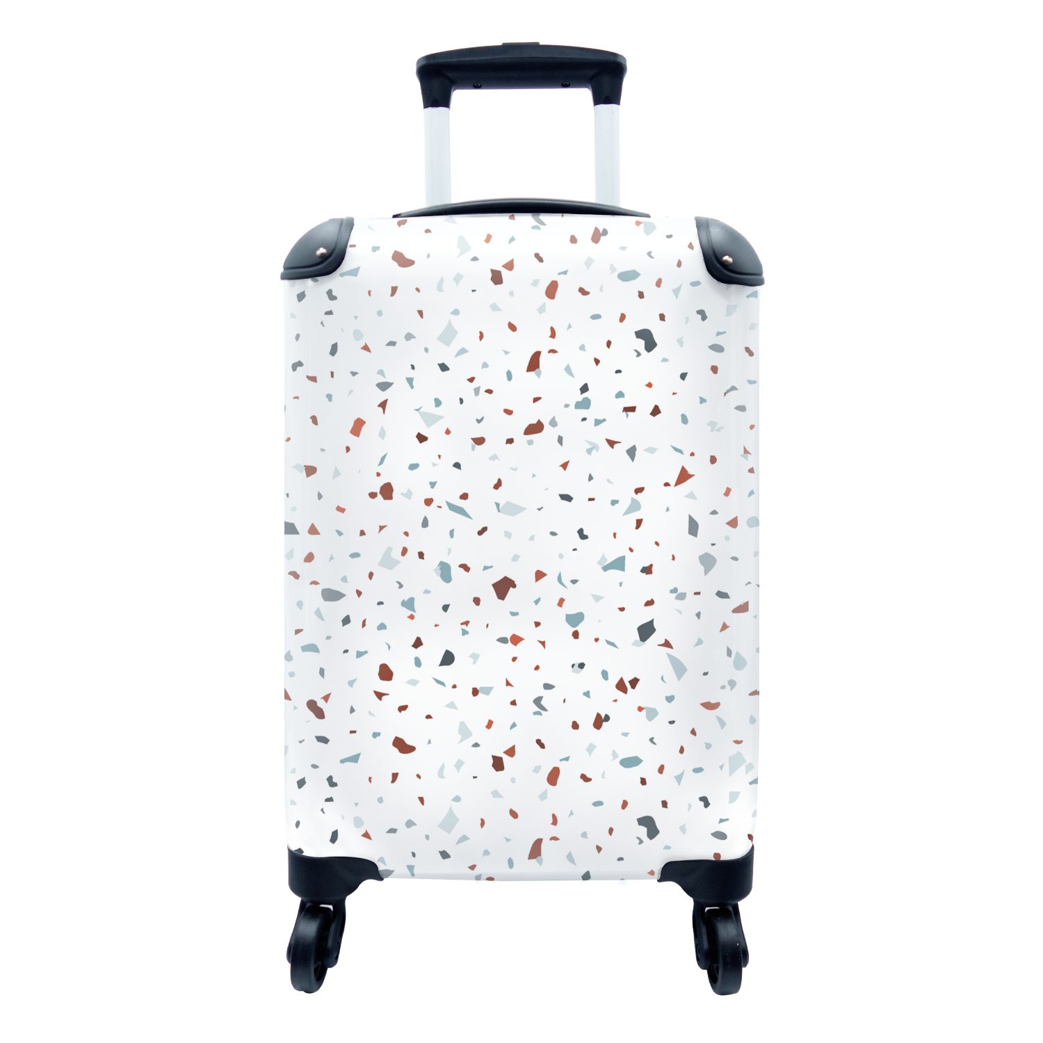 MuchoWow Handgepäckkoffer Terrazzo - Abstrakt - Muster, 4 Rollen, Reisetasche mit rollen, Handgepäck für Ferien, Trolley, Reisekoffer