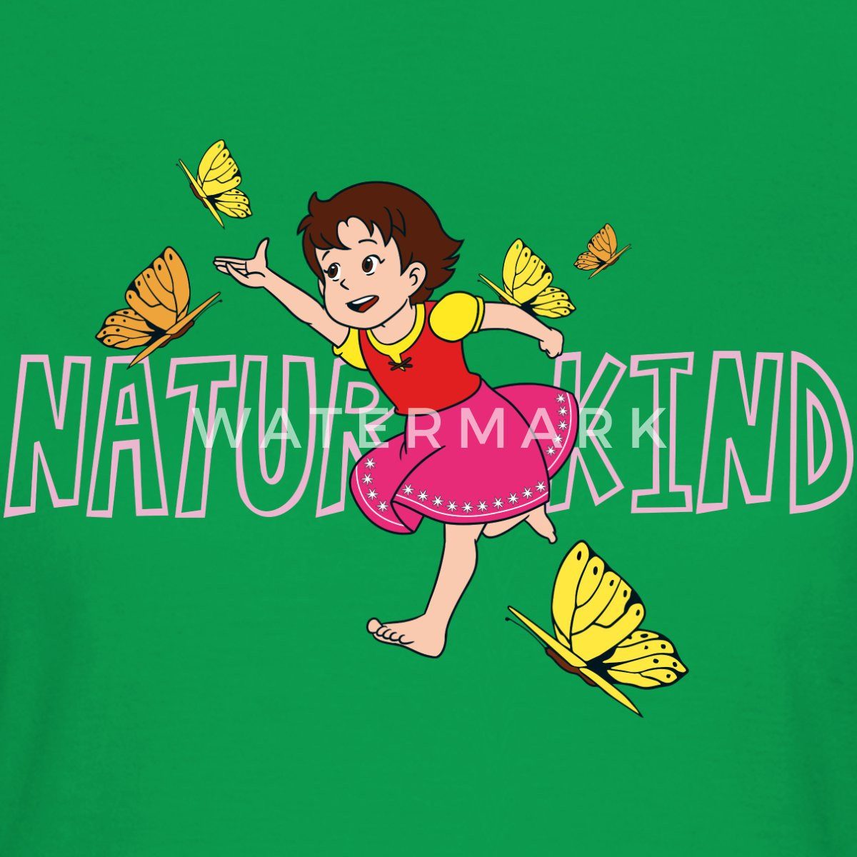 Spreadshirt T-Shirt Heidi Naturkind Schmetterlinge Frauen günstig online kaufen