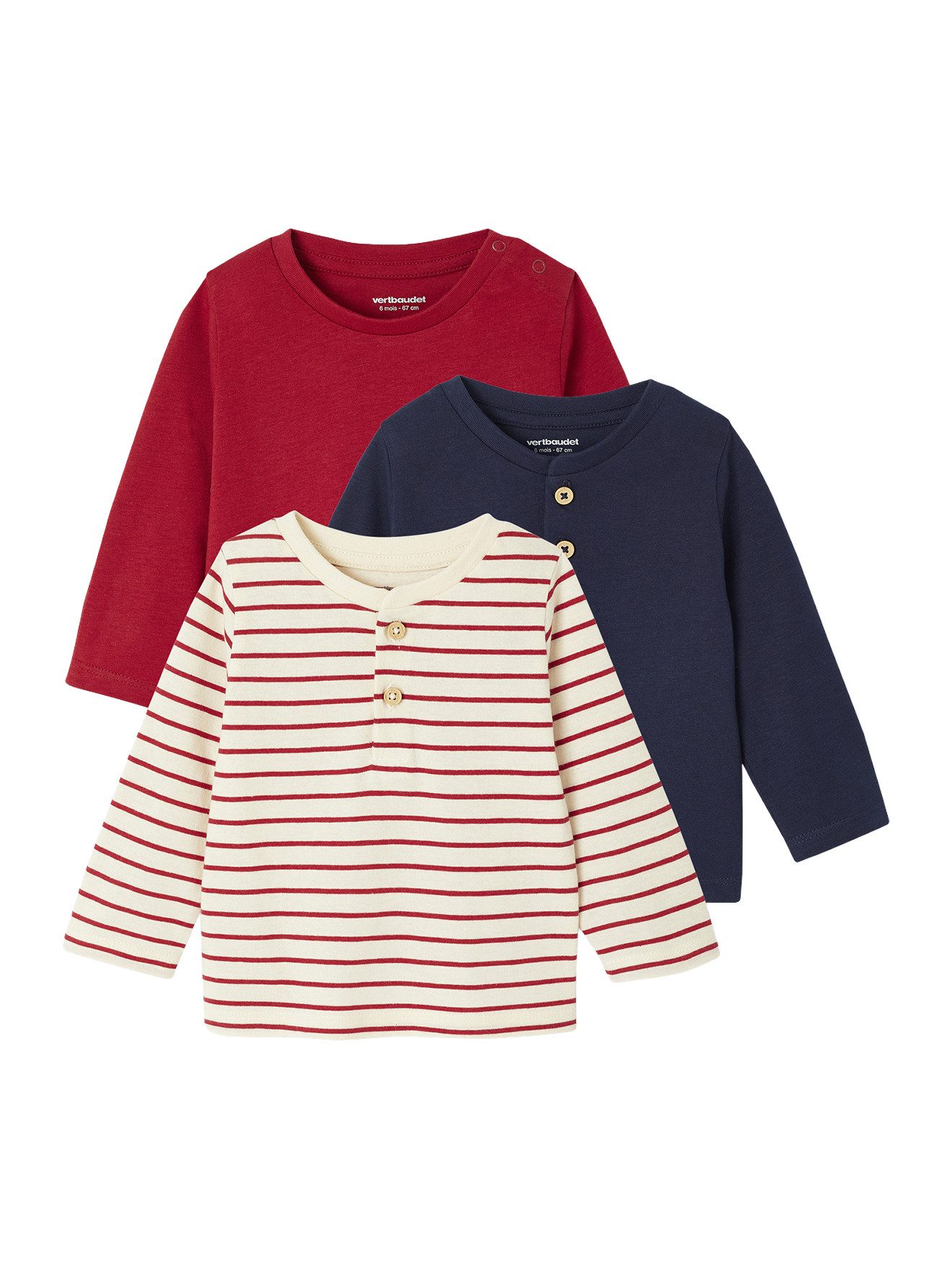 Langarmshirt 3er-Pack Baby Shirts BASIC aus