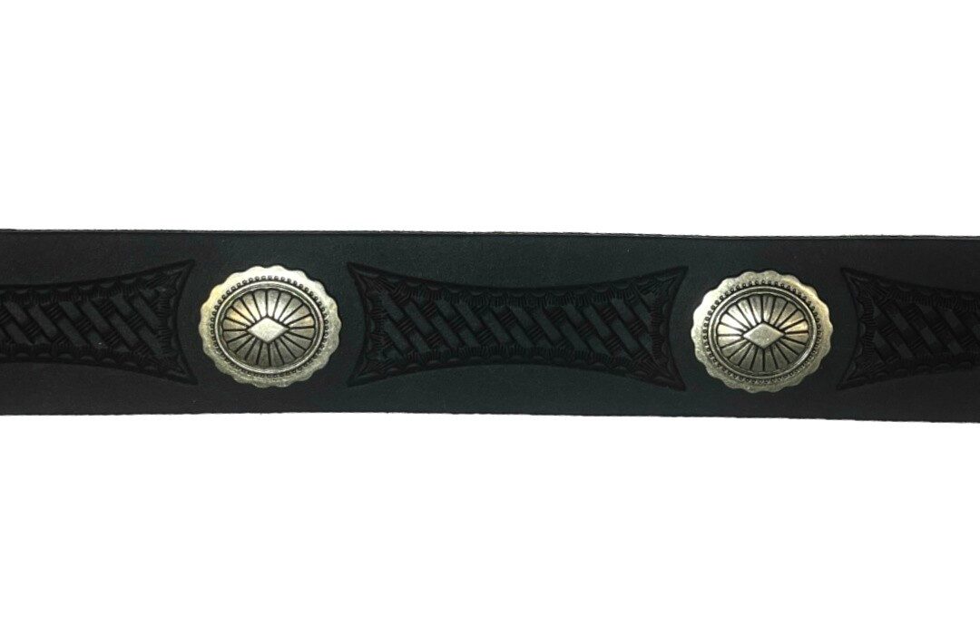Westernlifestyle Ledergürtel Schwarzer gemusterter Westerngürtel Wechselgür günstig online kaufen