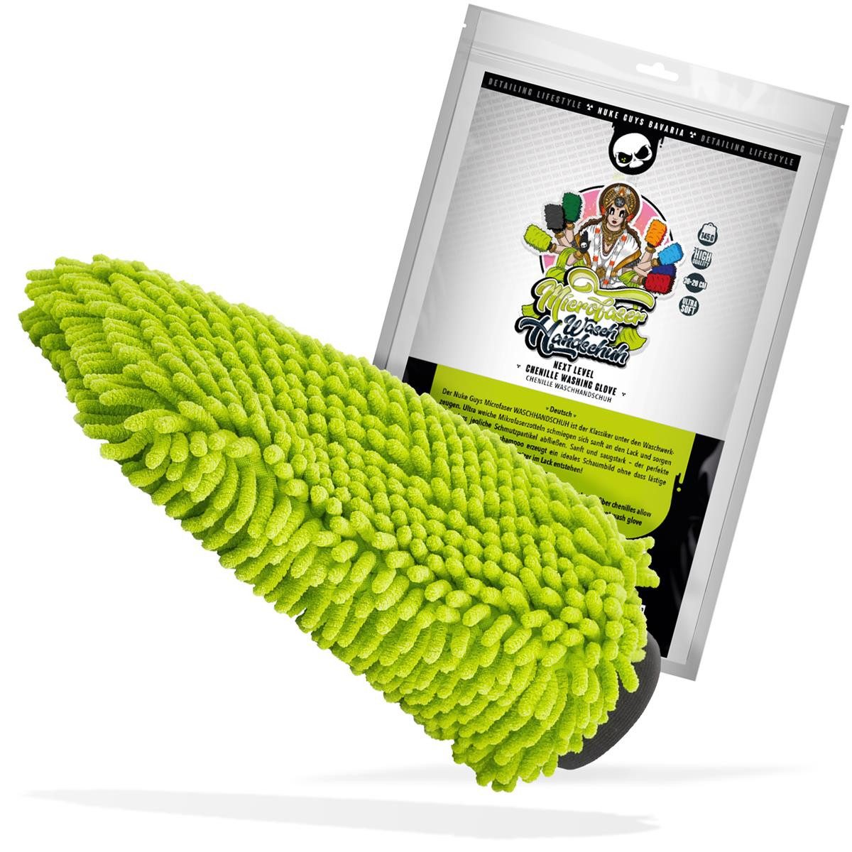 Nuke Guys Waschhandschuh Nuke Guys - Chenille Waschhandschuh, Fahrzeugwäsche - Waschschwamm - Zottel - Autopflege - Motorradpflege