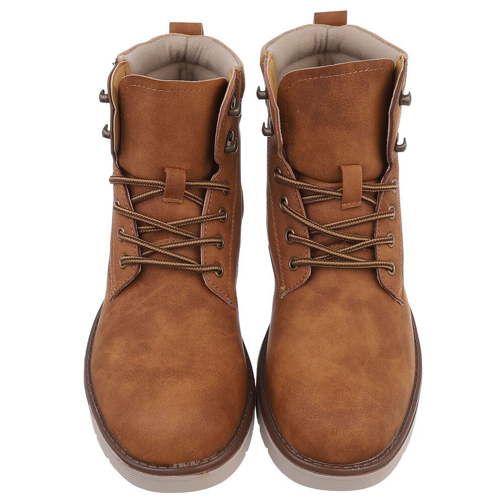 Coolwalk Herren Bikerschuhe Freizeit Stiefelette (88491822) Flach Boots in Camel