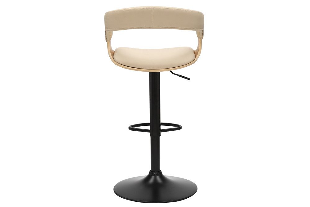 riess-ambiente Barhocker MANHATTAN creme beige/natur/schwarz - höhenverstellbar, 360° drehbar (Einzelartikel, 1 St), Barstuhl aus Kunstleder & Metall mit Lehne  – Bild 5 von 5