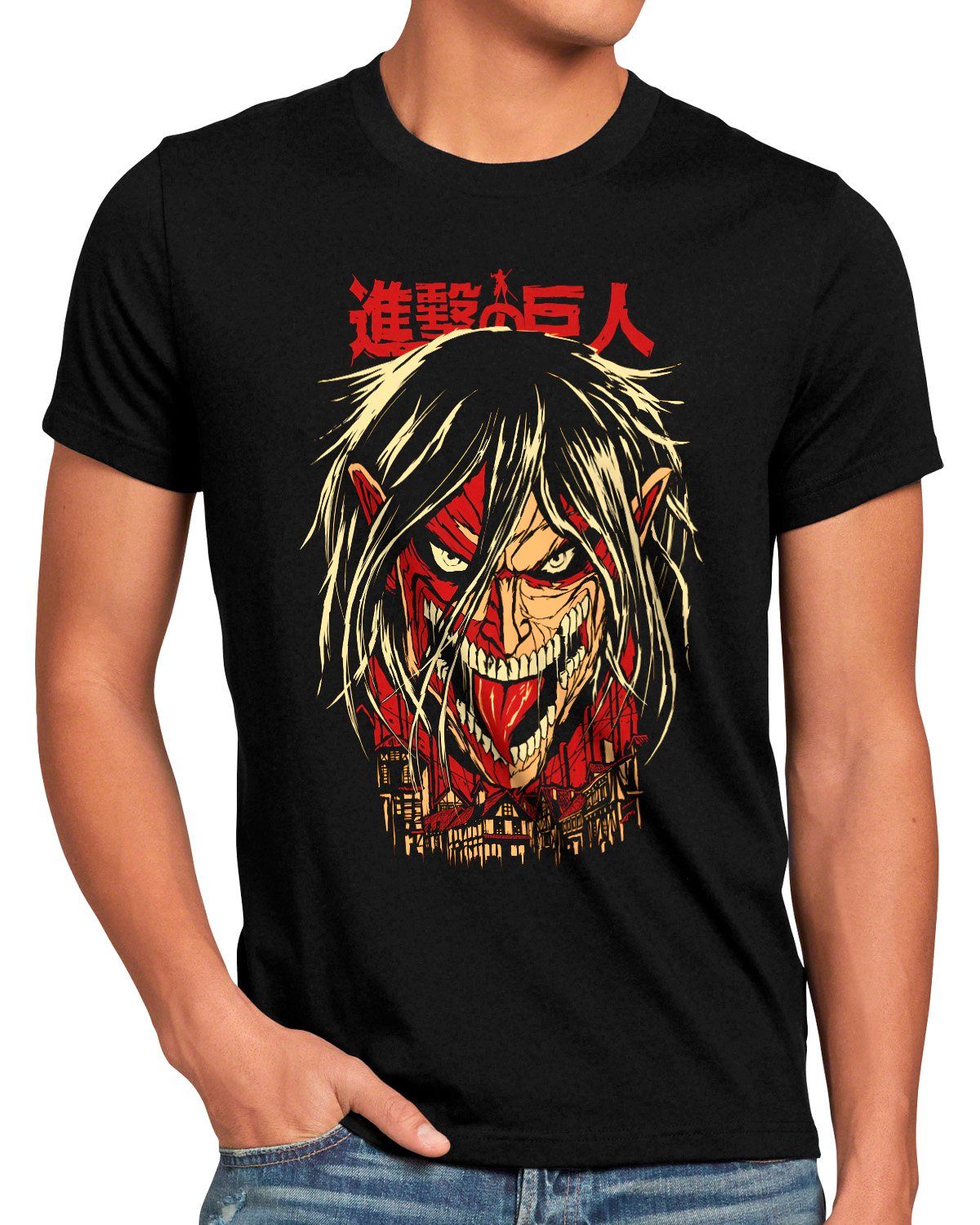 japan Print-Shirt attack aot manga titan anime style3 on