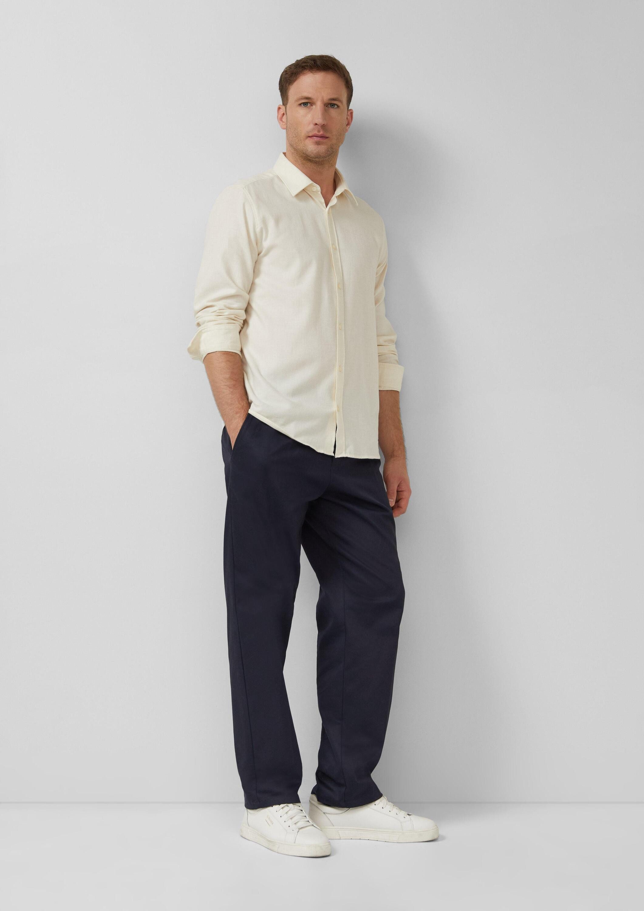 s.Oliver Langarmhemd Hemd Regular Fit: Hemd aus feinem Baumwollflanell