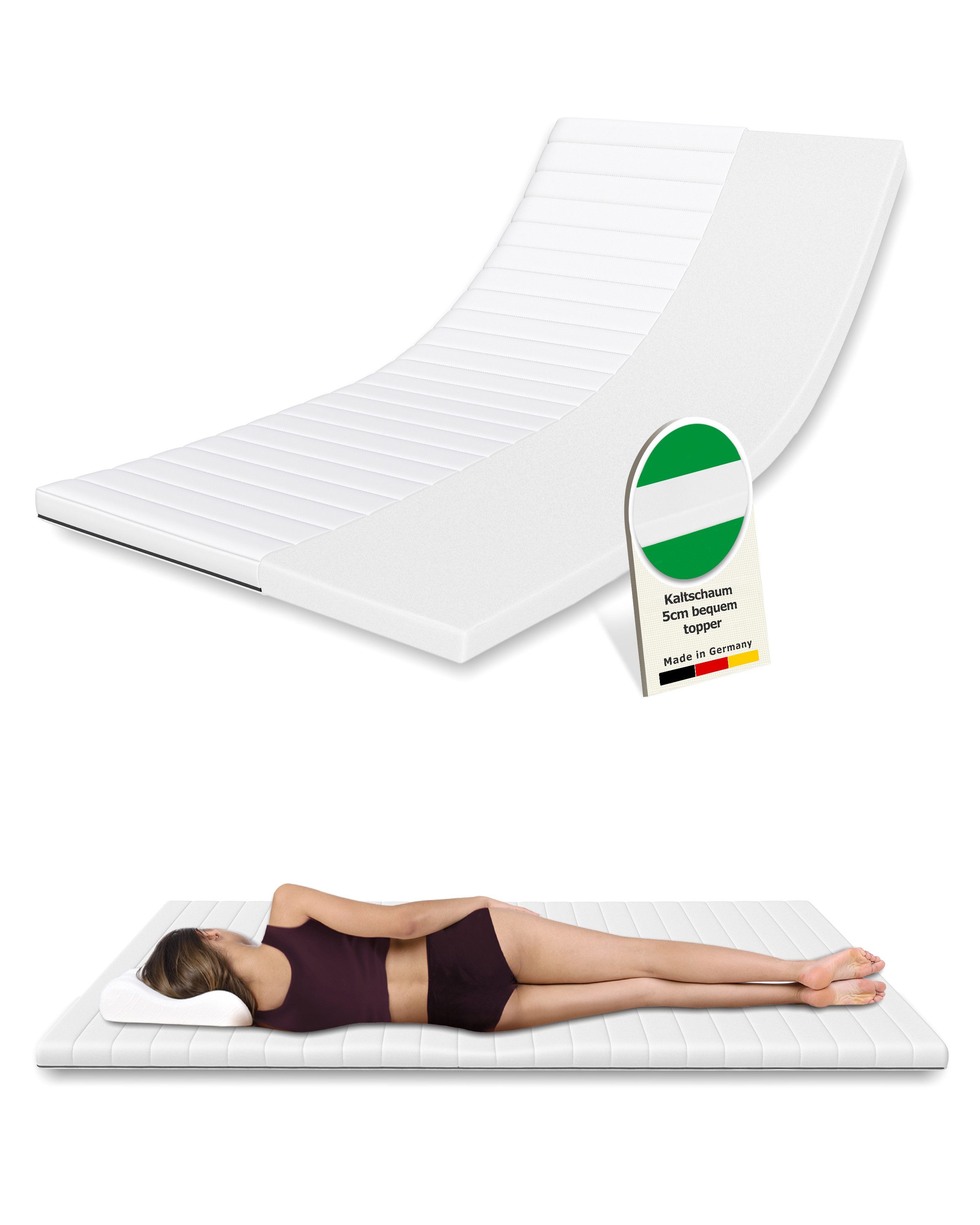 Schlaftroll, Topper Matratzentopper aus Kaltschaum, ergonomische Matratzena günstig online kaufen