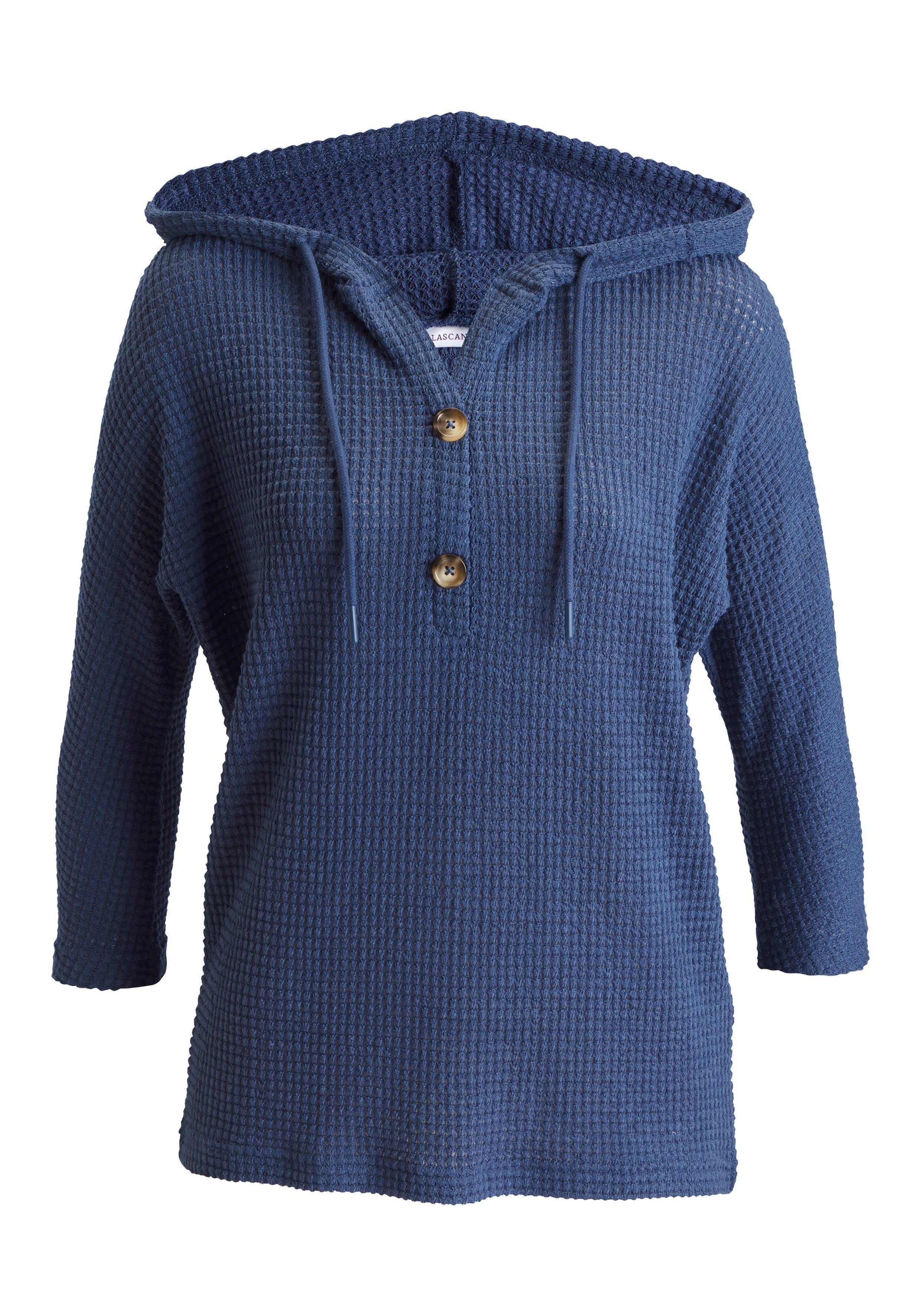 LASCANA Kapuzenshirt aus Waffelstrick mit Knopfleiste. € 29,99, (€ 29,99 pro 1 Stk).