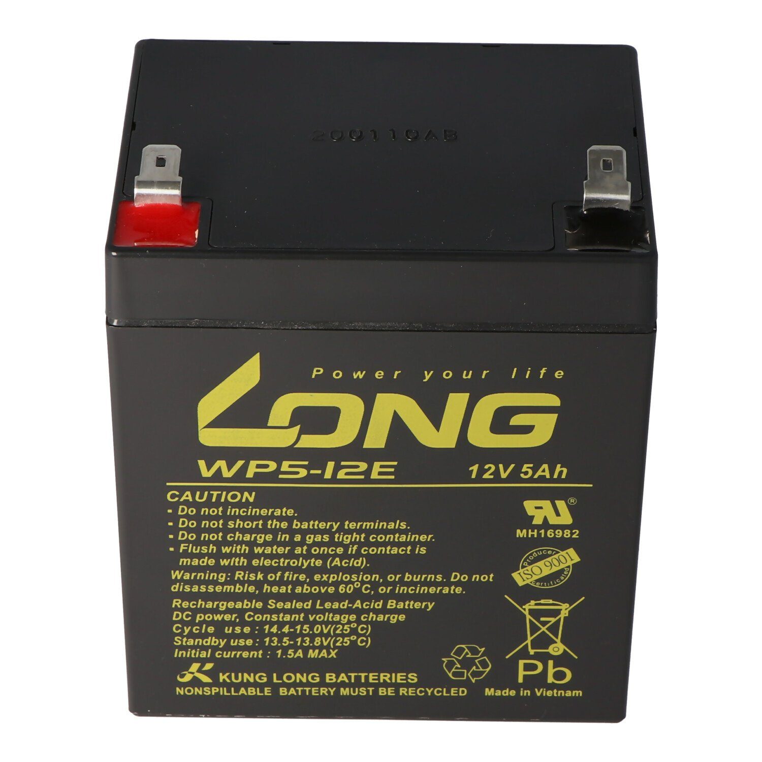 5000 mAh Akku Akku Long WP5-12E PB 6,3mm (12,0 V) Kung Kung mit Long Kontakten Blei