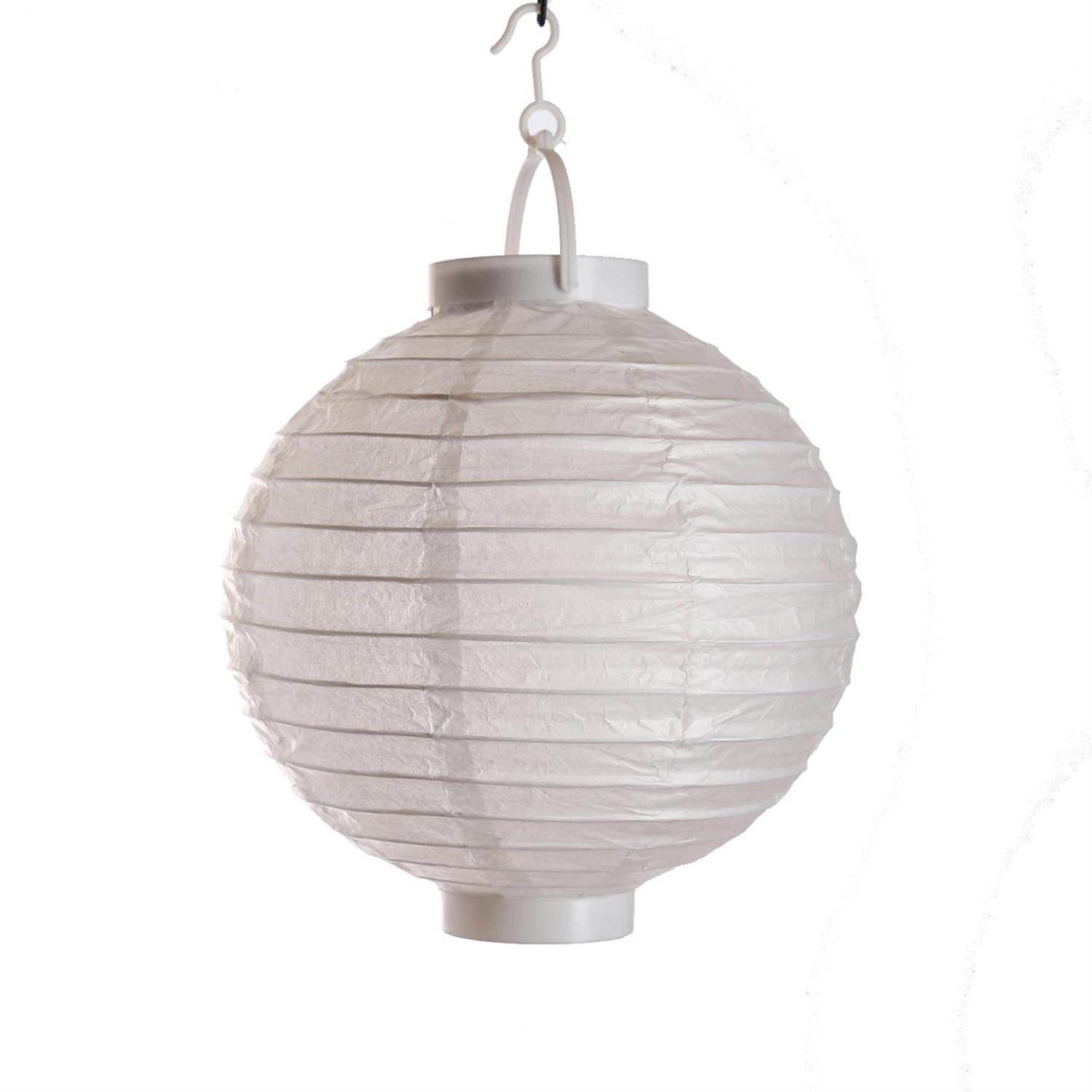 MARELIDA LED Lampion LED Lampion kaltweiße LED D: 30cm Kugel Laterne Partylampion weiß, LED Classic, kaltweiss (5300K bis 6000K)