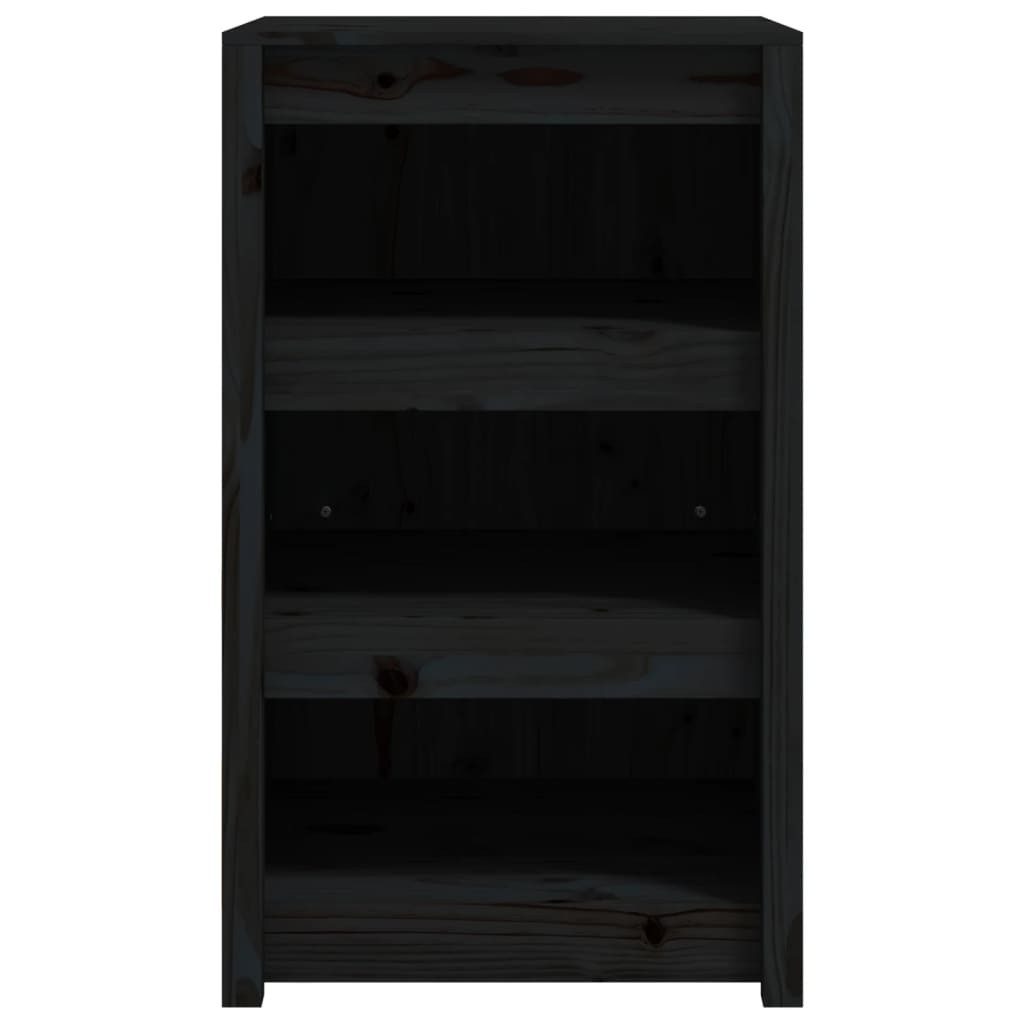 furnicato Outdoor-Küchenmodul Outdoor-Küchenschrank Massivholz 55 x 55 x 92 cm Schwarz (1-St) Modulare Küchenkommode mit viel Stauraum und inkl. Wandhalterung