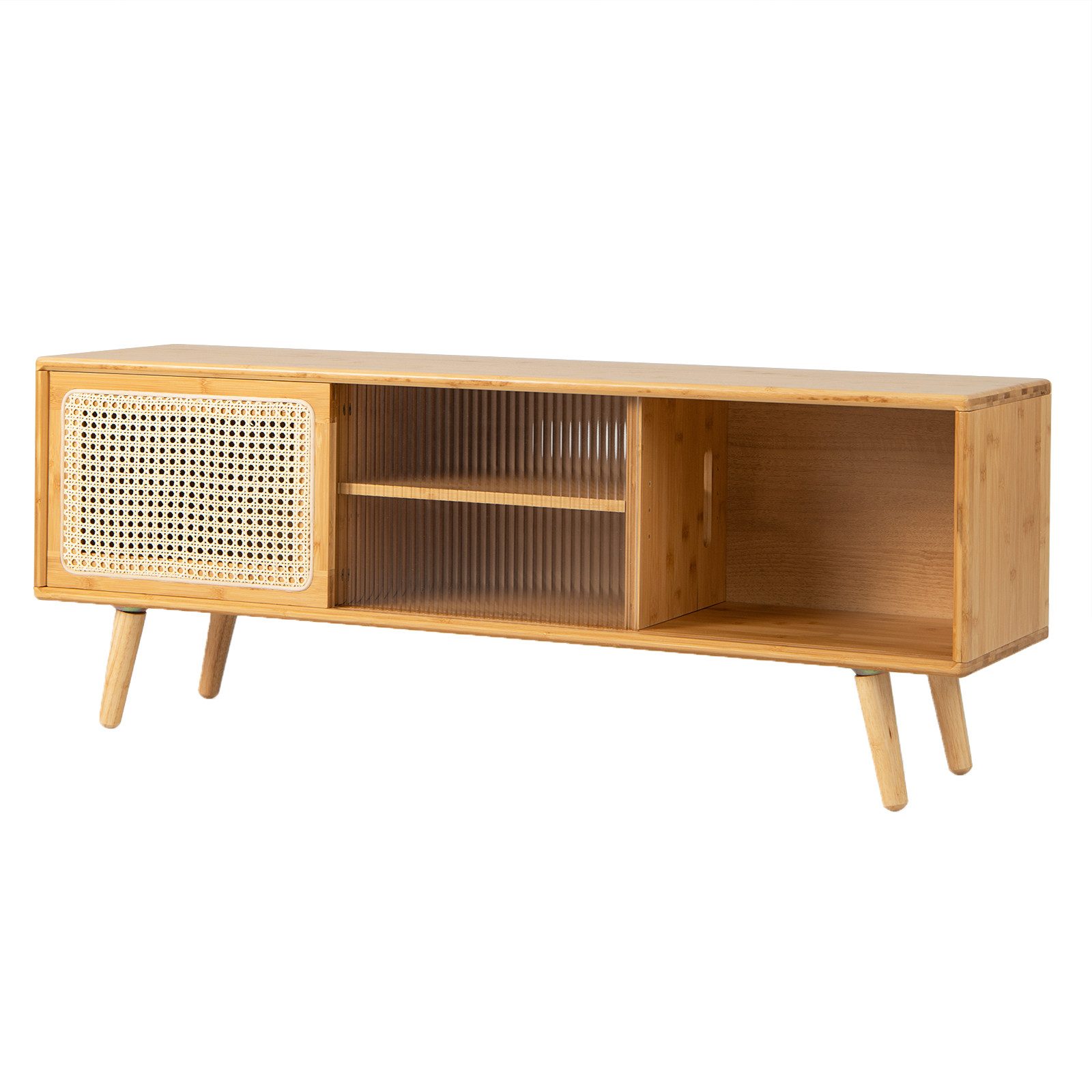 COSTWAY TV-Schrank 2 Schiebetüren, Glas und günstig online kaufen