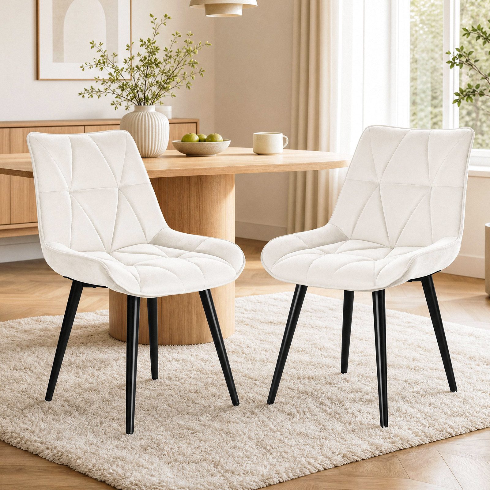 TLGREEN Esszimmerstuhl 2/4/6er set,Küchenstuhl gepolstert mit Rückenlehne, (Polsterstühle aus Samt,mit Metallbeinen,bis 170 kg belastbar, 2 St), für Wohnzimmer Küche Esszimmer