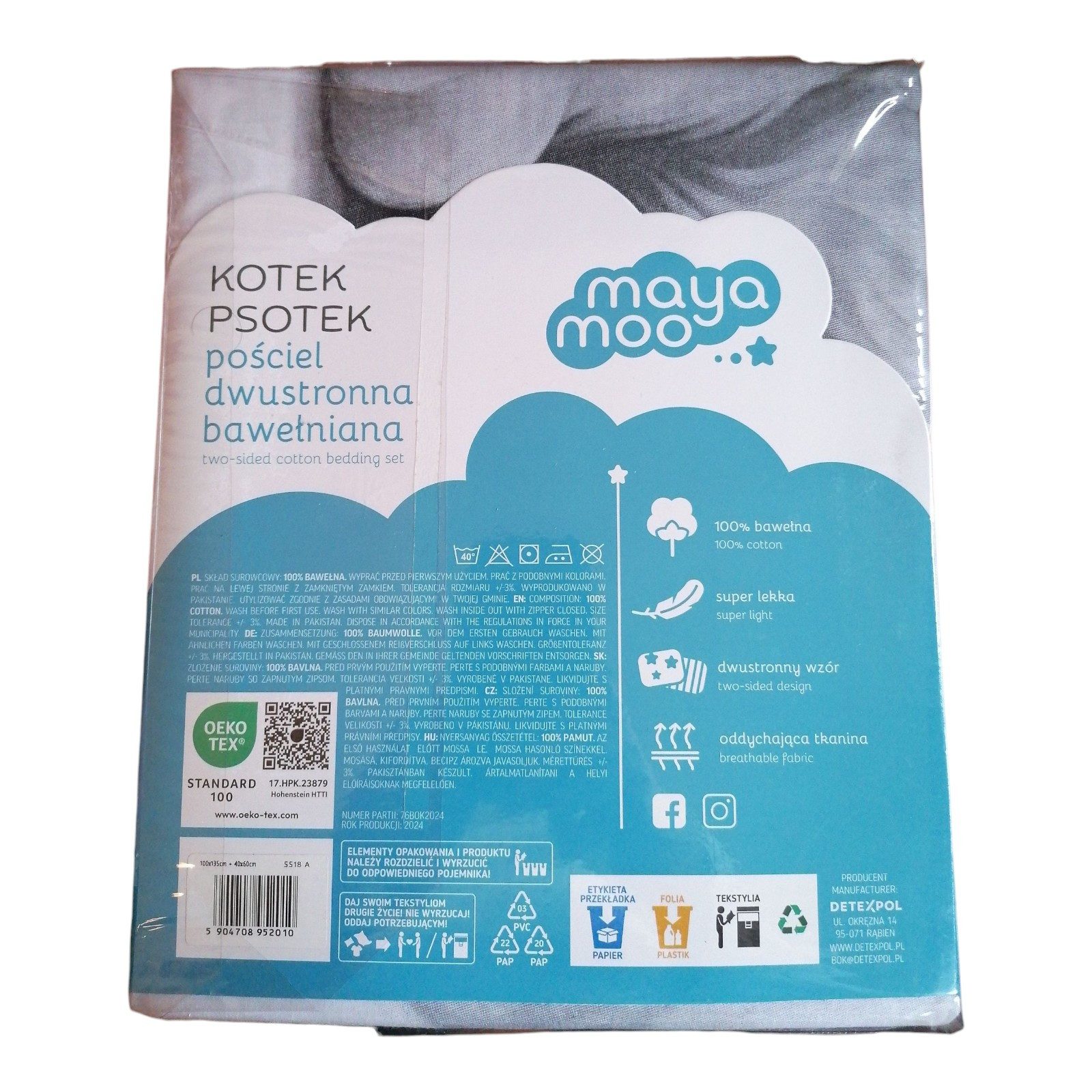 Detexpol Babybettwäsche Kinder-Bettwäsche Katze „Sweet Dreams“ 100x135 + 40 günstig online kaufen