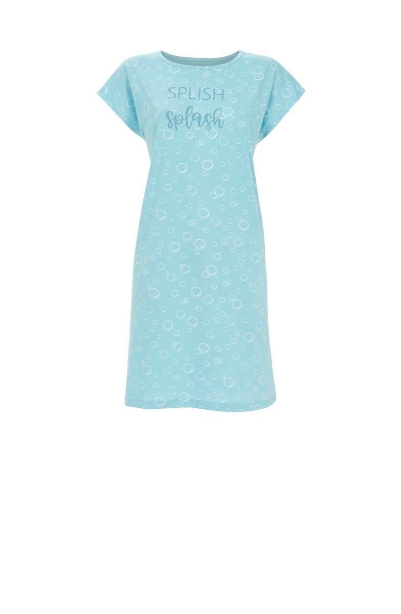 Ringella Nachthemd - Kurzarm Bigshirt mit Seifenblasen-Dessin und Letterprint 100% Baumwolle