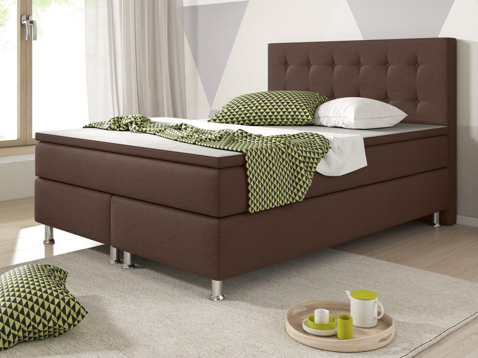 inter Boxspringbett K-01 Schlafzimmerbett Betten Bett inklusive Topper und günstig online kaufen