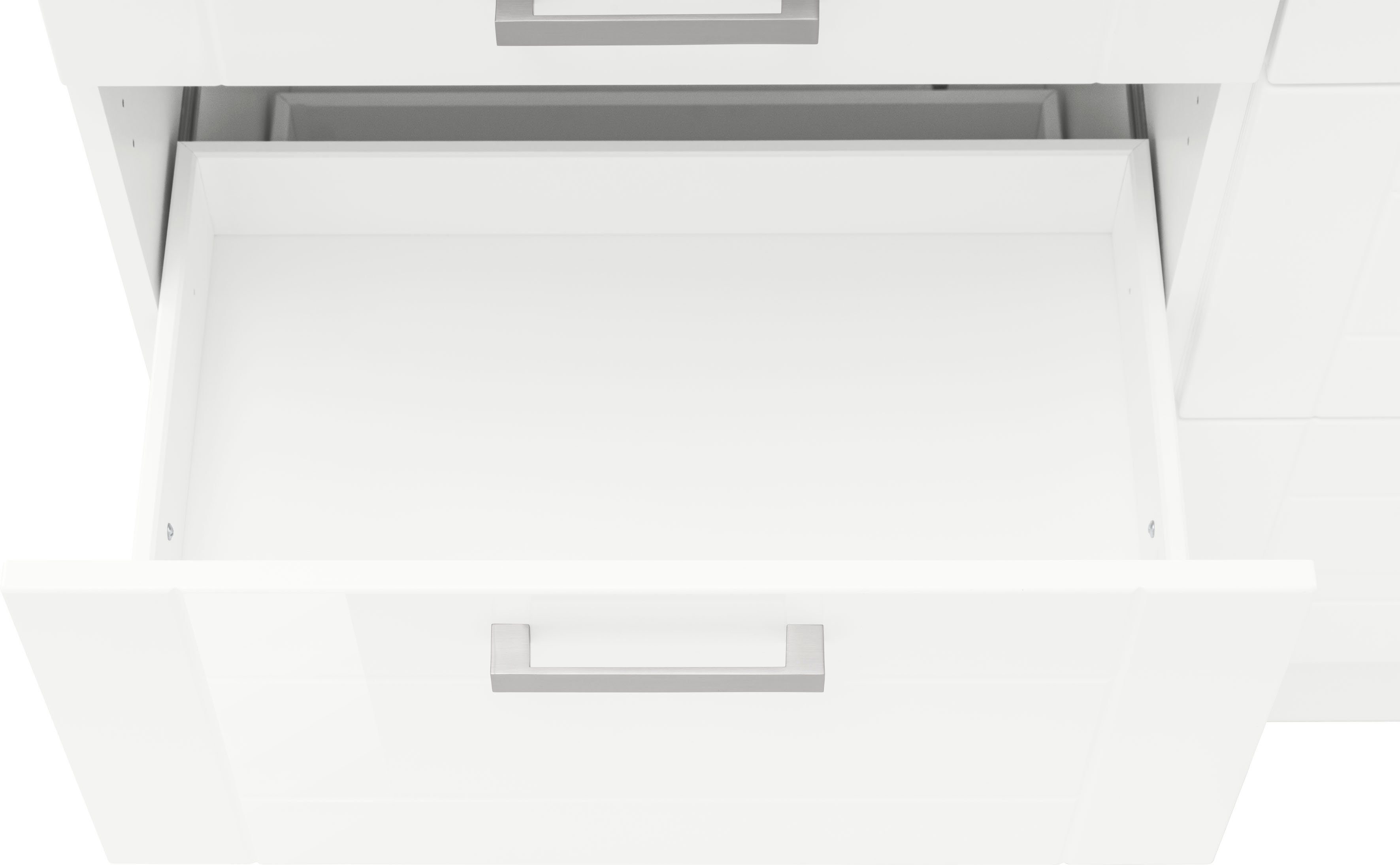 HELD MÖBEL Unterschrank Tinnum breit, mit cm 2 weiß weiß 120 | Metallgriffe, MDF Fronten, Schubkästen
