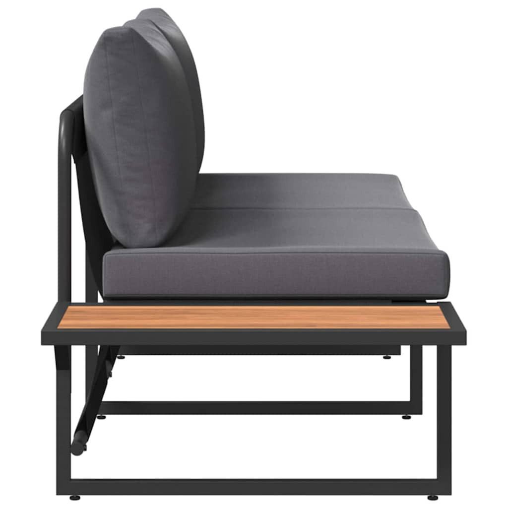 vidaXL Loungesofa Garten-Sofa mit Kissen Anthrazit 200,5 x 70 x 85,5 cm Stahl, 1 Teile