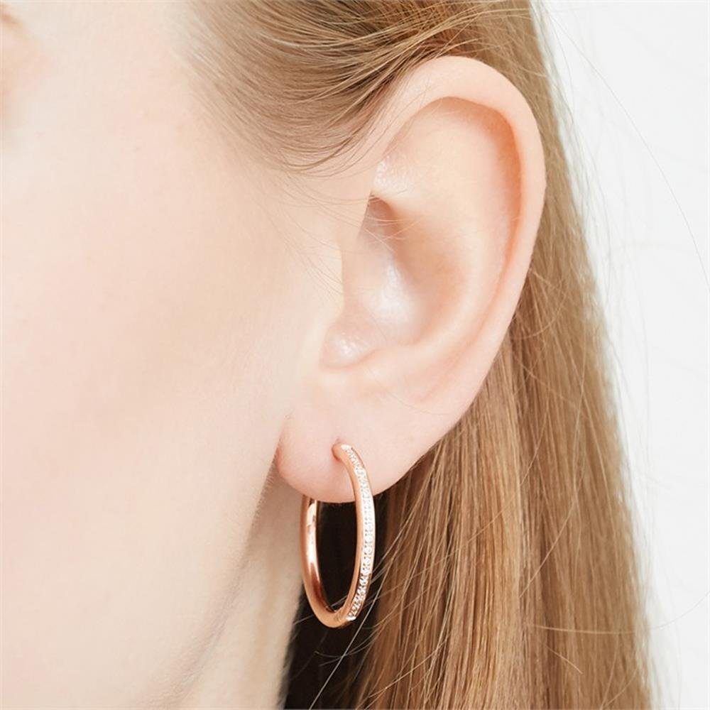 Unique Paar Creolen Edelstahl Creolen in Roségold E5120-25 günstig online kaufen