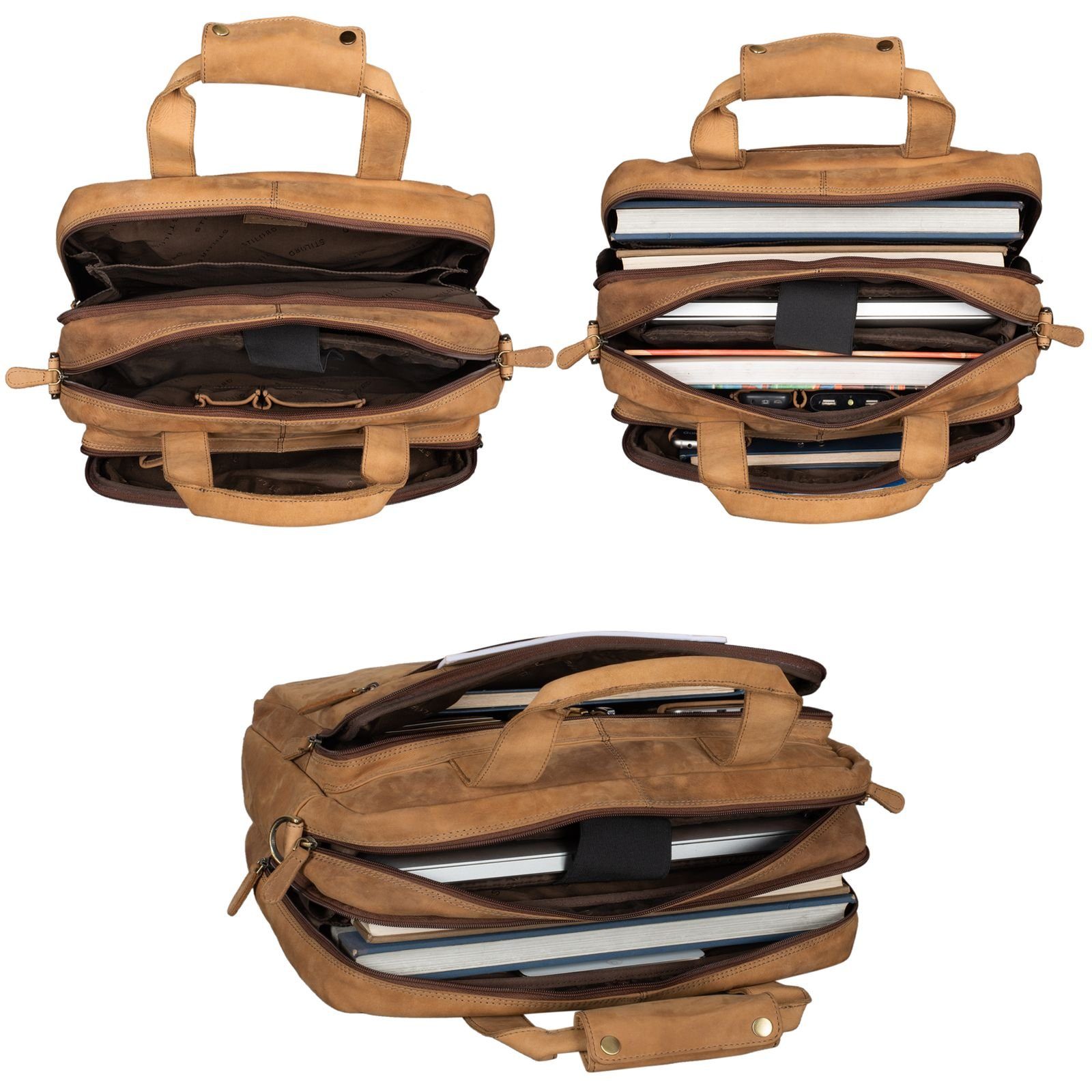 STILORD Aktentasche "Experience" Vintage Lehrertasche Leder groß Herren Damen