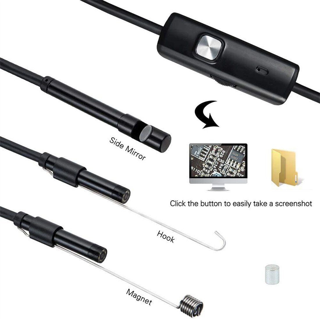 für USB 10M DÖRÖY PC Inspektionskamera Endoskop Handy Android Kamera Wasserdicht