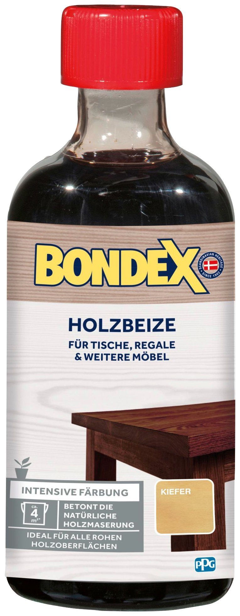 Bondex Lasur HOLZBEIZE, für Tische, Regale & weitere Möbel, intensive Färbung, 0,25 l Kiefer