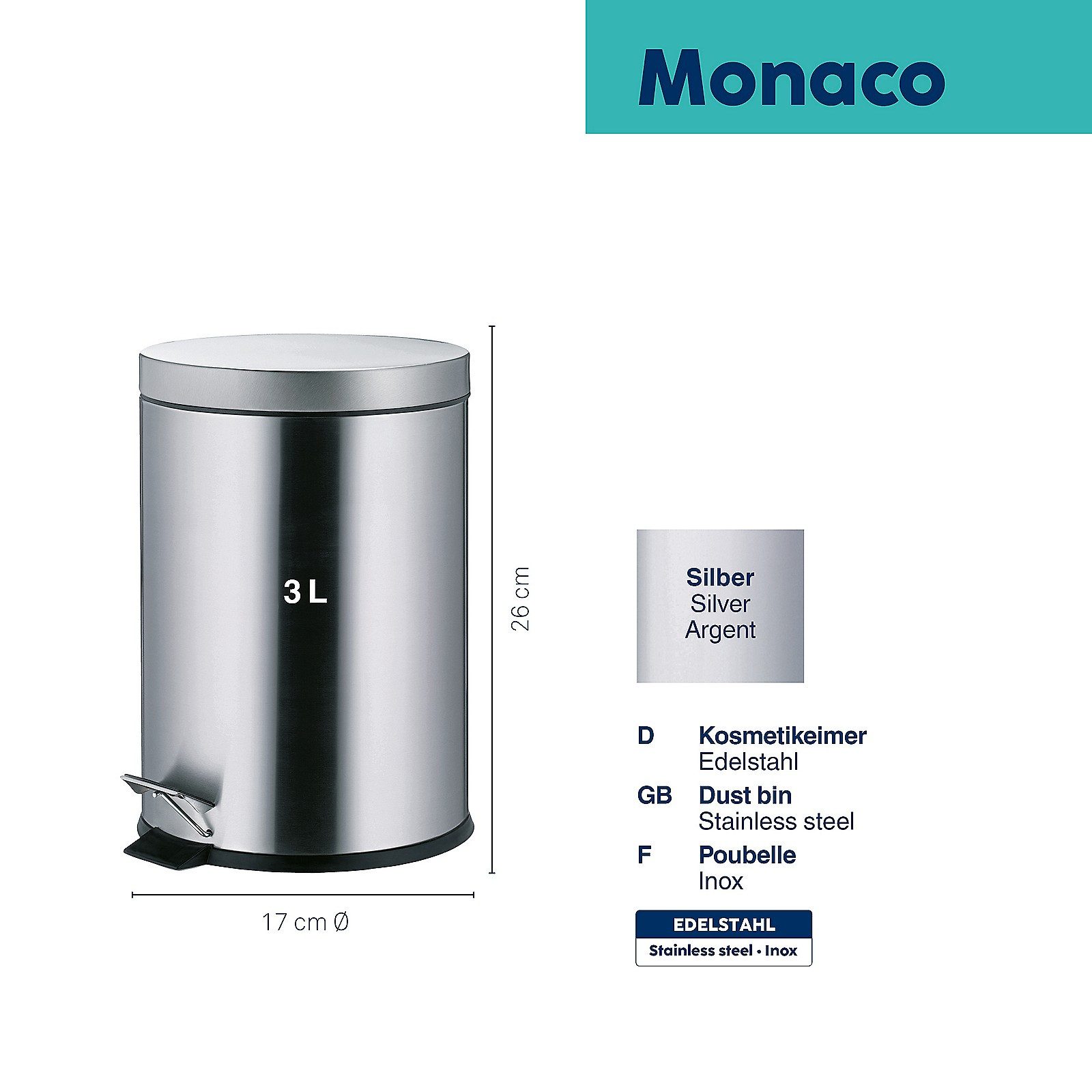 kela Kosmetikeimer Janos, herausnehmbarer Inneneimer mit Tragegirff, matt, 3 L