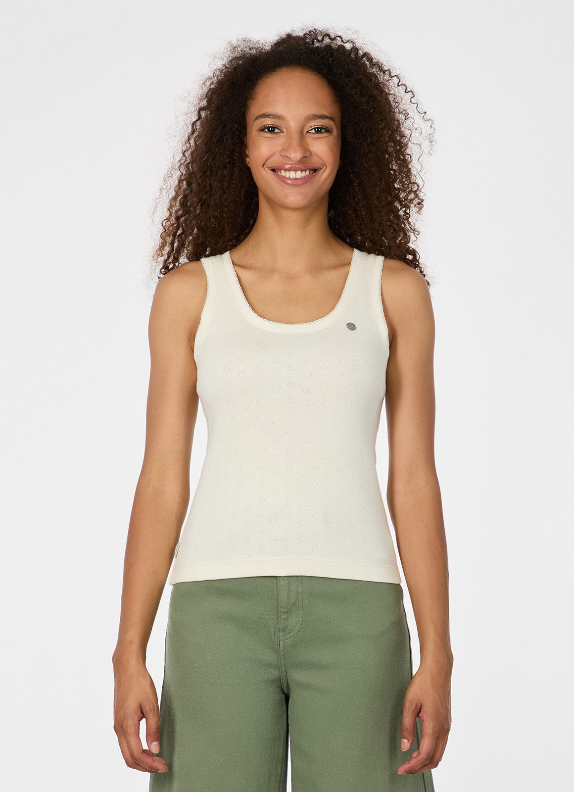 Ragwear Tanktop AGGY Aus Baumwolle mit kleinen Herzchen als Lockstickerei