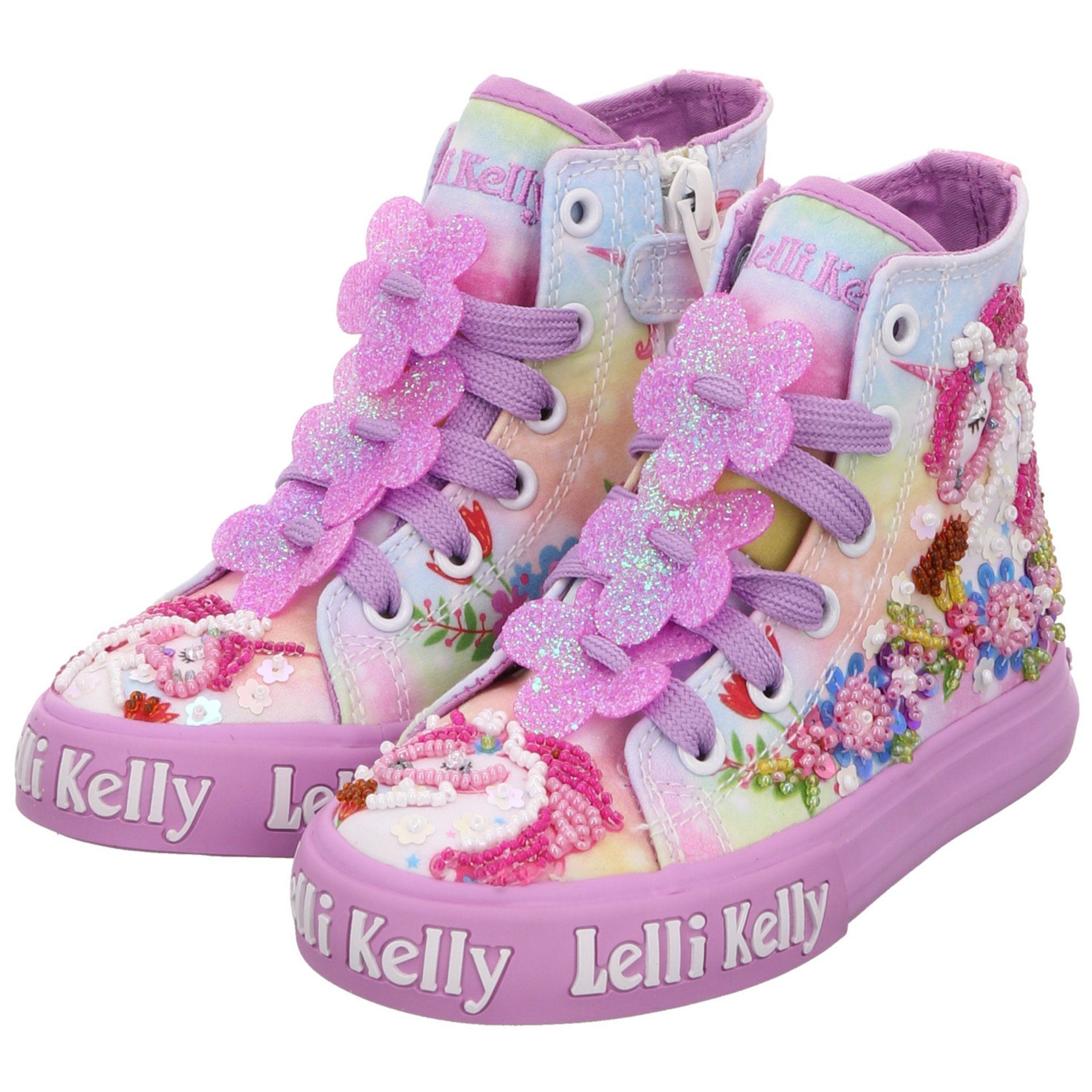 Lelli Kelly Mädchen Sneaker rot+lila Stiefelette Unicorn Schuhe Kombi Textil Sneaker sonst