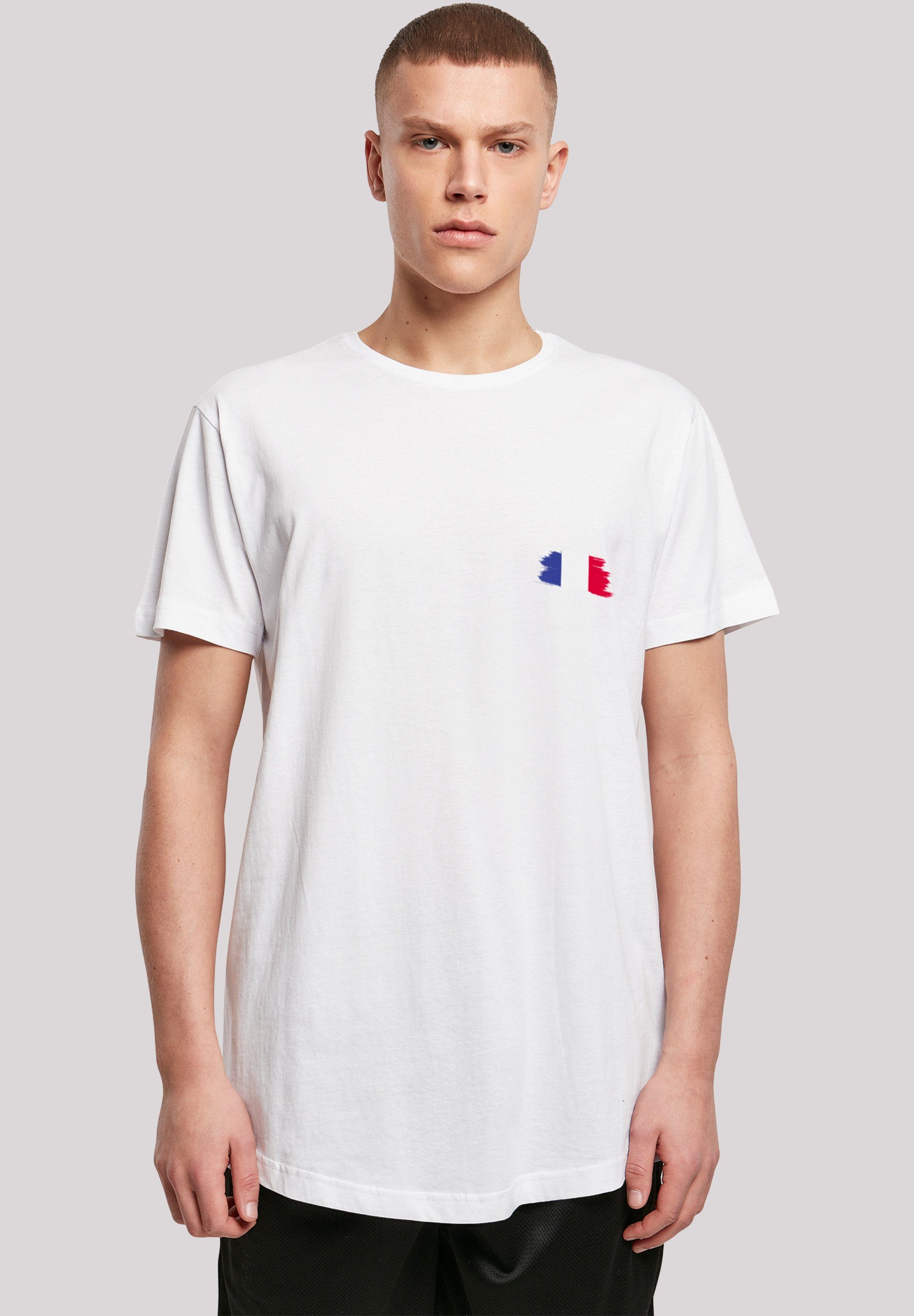 Flagge T-Shirt Frankreich France Print, weicher Tragekomfort Sehr mit hohem Baumwollstoff F4NT4STIC Fahne