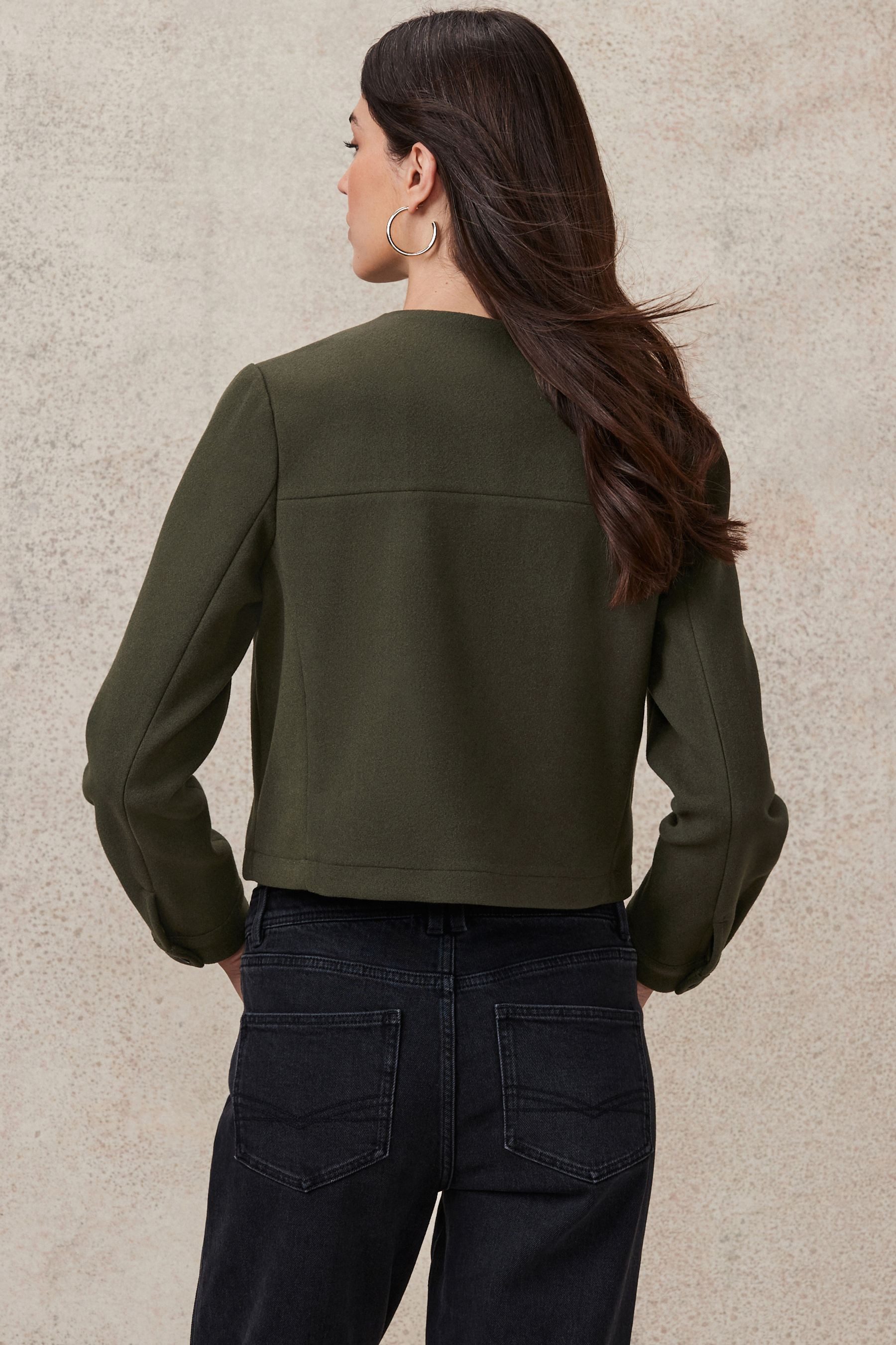 Next Jackenblazer Gebürstete Jacke ohne Kragen günstig online kaufen