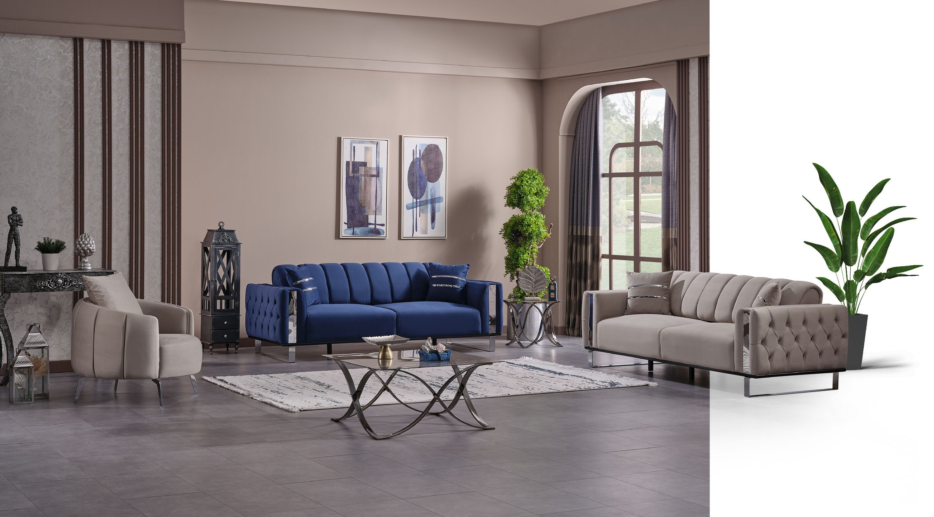 Nobelaa Sofa Sitzgruppe/Sofa Set - Wohnzimmergarnitur "Nox" 3+3+1