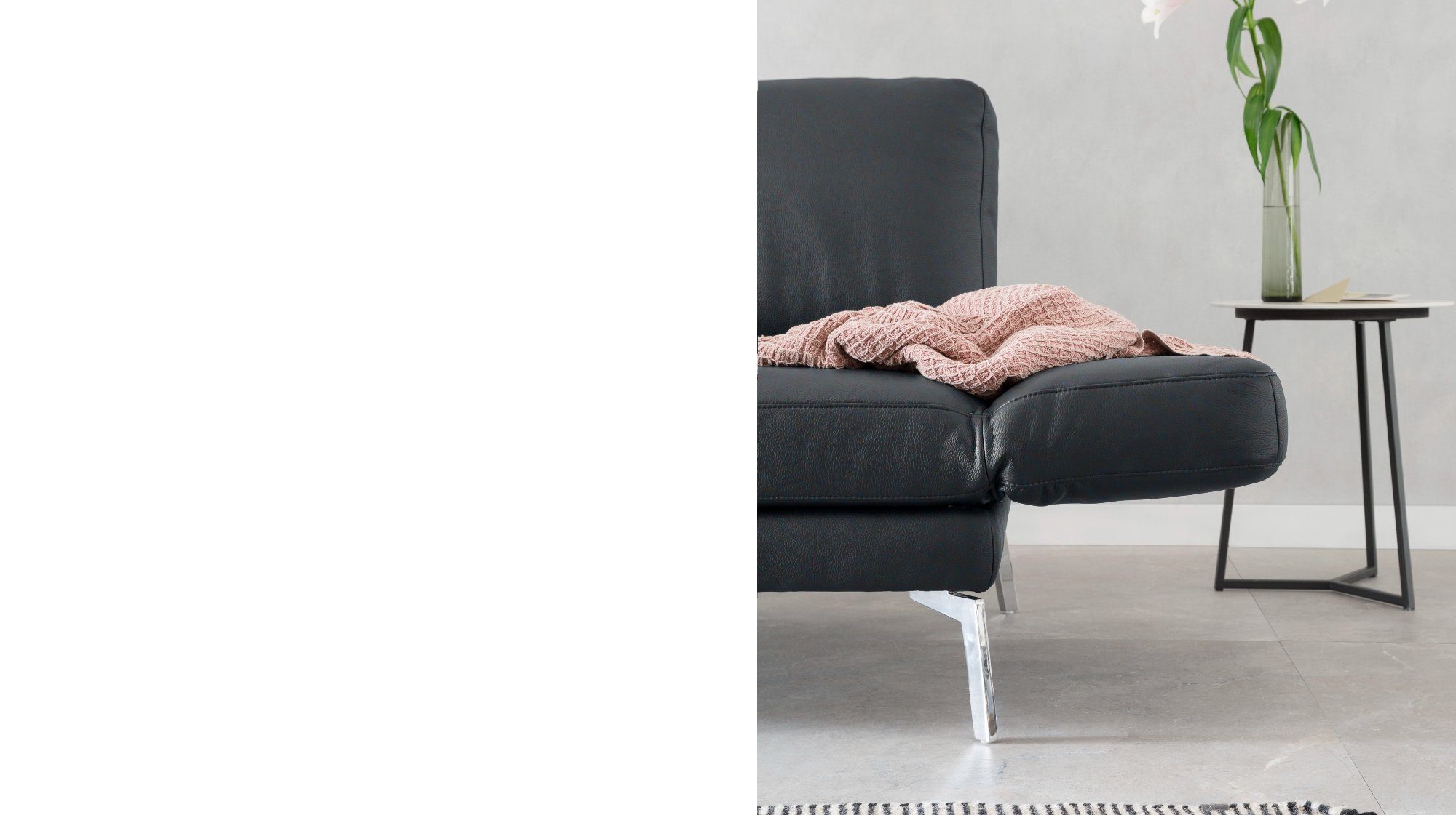 Farben Leder 2-Sitzer schwarz Sofa HURRICANE, KAWOLA verschiedene