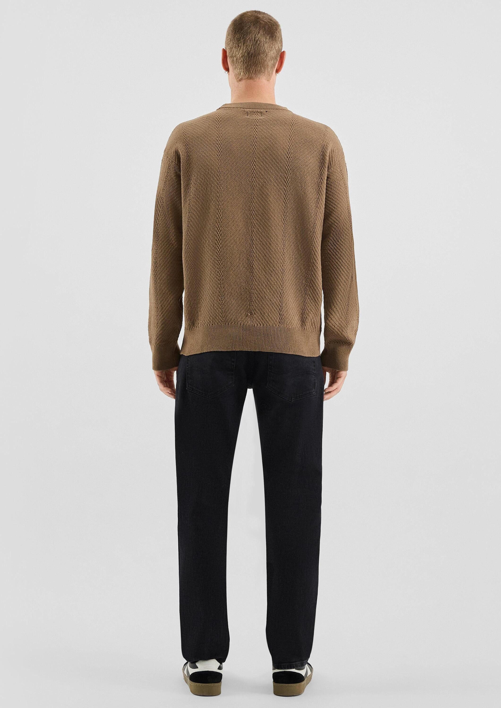 QS Longpullover Strickpullover Strukturierter Strickpullover
