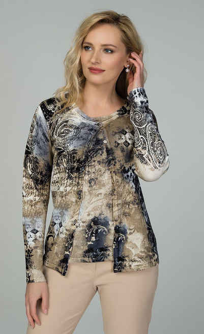 Passioni 2-in-1-Pullover Twinset mit Paisley Patch Print