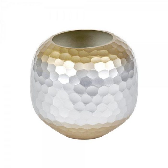 Lambert Dekovase Favo Vase Farbglas Silber/Gold H 22 cm D 20 cm