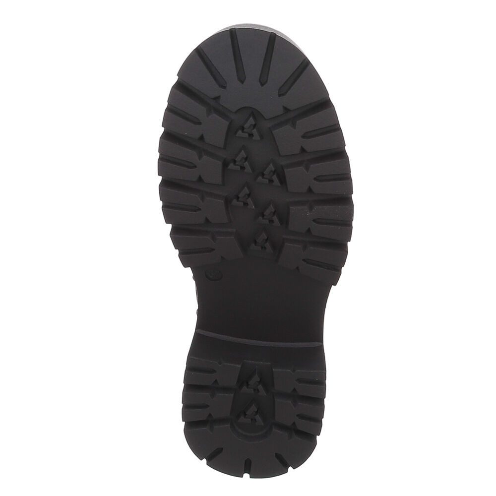 Ital-Design Kniehoher Damen Schnürstiefel mit Profilsohle Plateaustiefel (92422305) Blockabsatz Stiefel in Braun – Bild 3 von 5