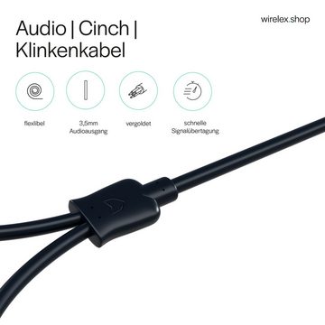Flexline® 3,5mm Winkel Stecker auf 2xCinch Stecker RCA 1,5m Audio-Kabel, (150,00 cm)