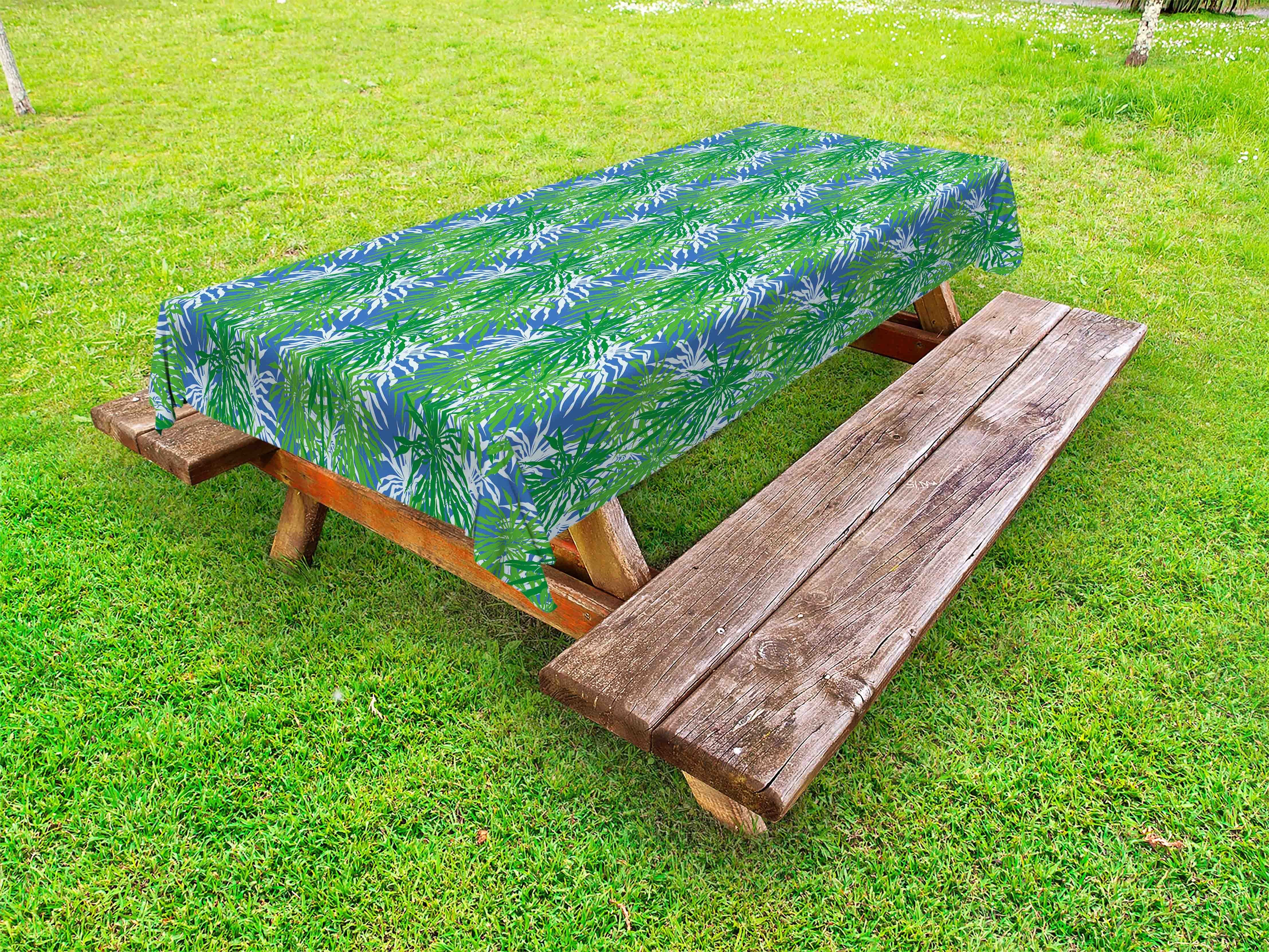 Abakuhaus Tischdecke dekorative waschbare Picknick-Tischdecke, Tropisch Blätter Algen Meer Pflanzen