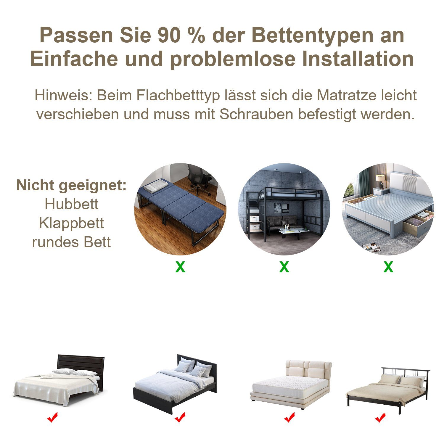 180 und 150 cm Matratzen geeignet für (Elternbetten cm Massivholz), 200 Kinderbetten aus Lospitch Bettschutzgitter cm Bettgitter Metall alle Schutz