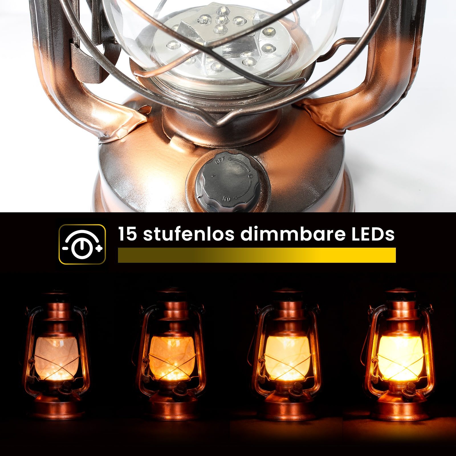 EAXUS LED Laterne Kupferfarbene Sturmlaterne im günstig online kaufen