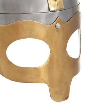 vidaXL Ritter-Kostüm Wikinger-Helm Antik Replik LARP Silbern Stahl