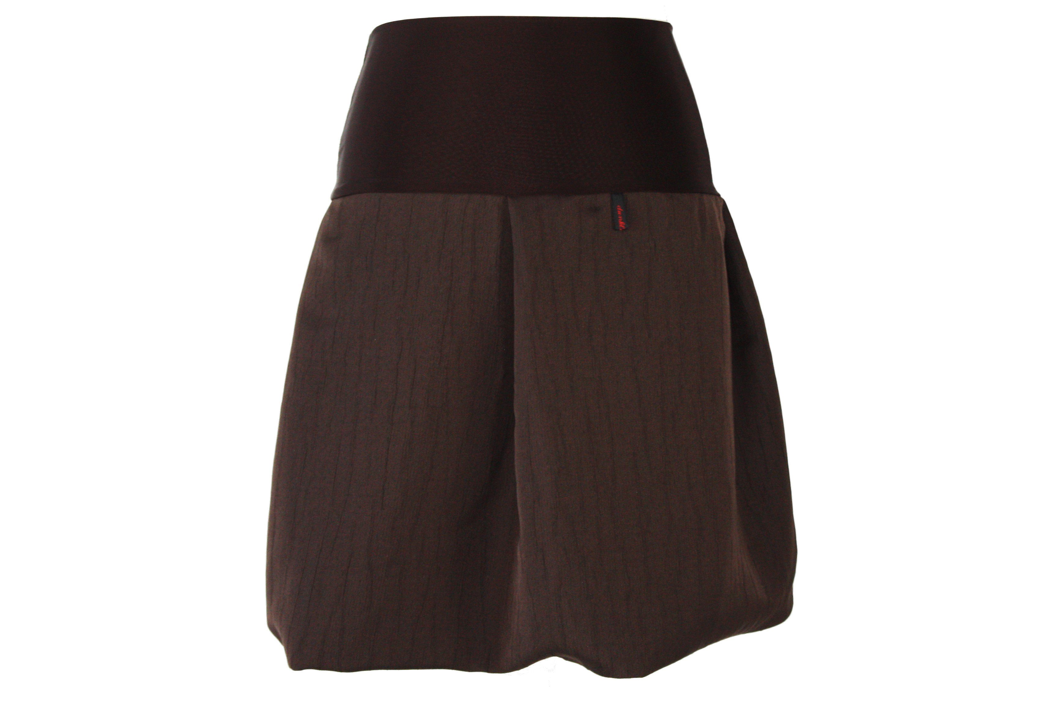 dunkle design A-Linien-Rock Ballonrock Braun 51cm Bund aus Jersey günstig online kaufen