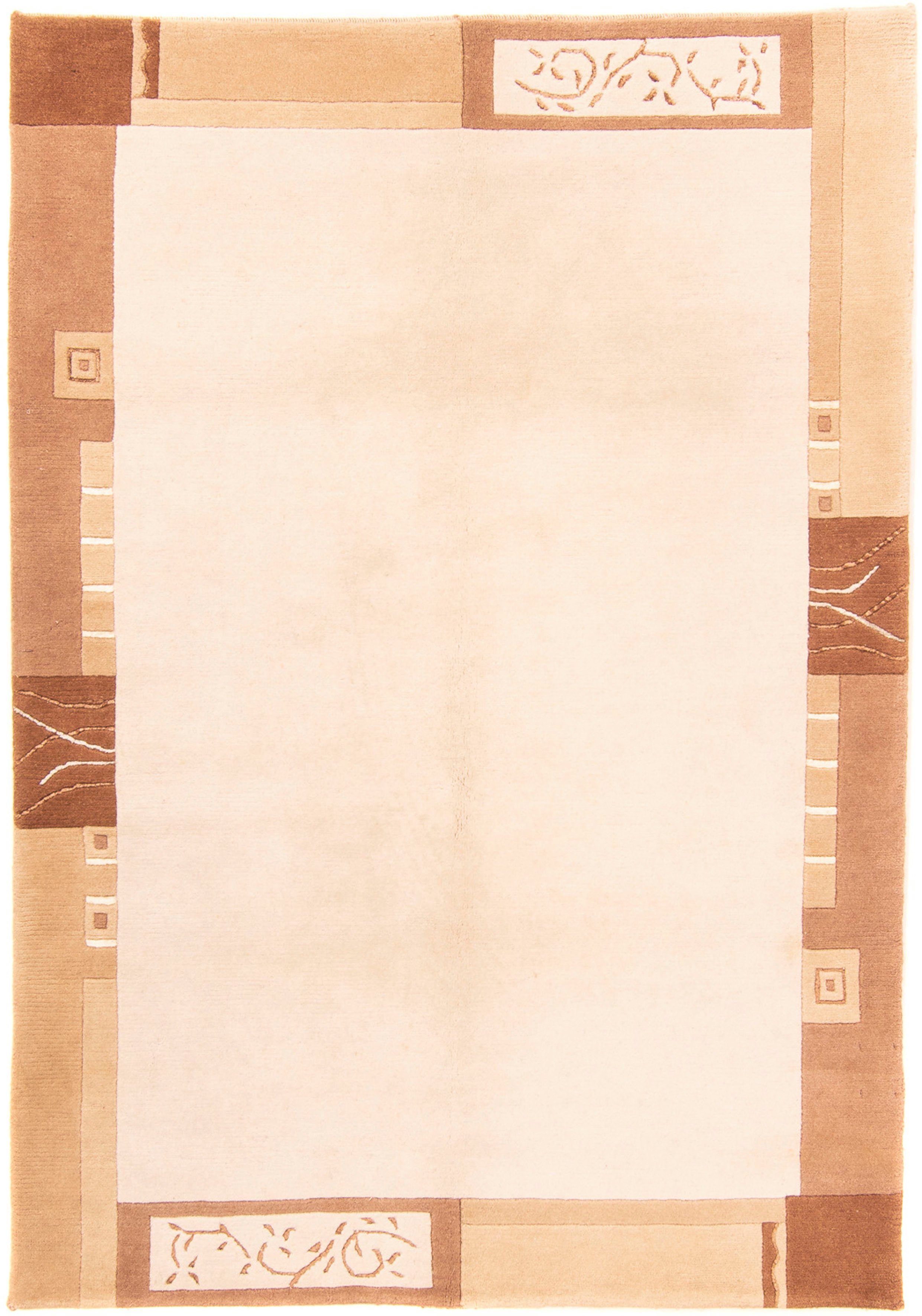 mm, rechteckig, - morgenland, 200 cm Nepal x mit Handgeknüpft, beige, Wollteppich 18 Einzelstück Höhe: Zertifikat - Wohnzimmer, 141
