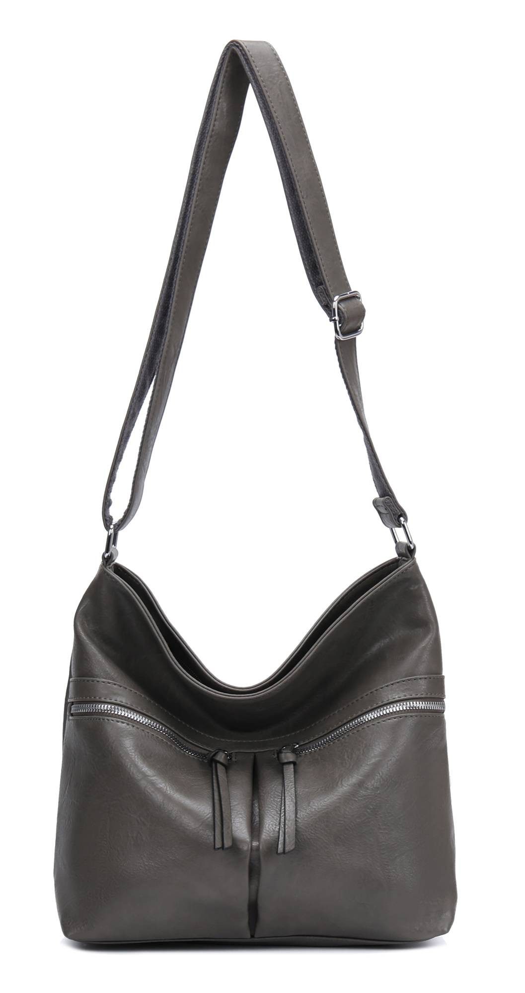 ITALYSHOP24 Schultertasche Damen Tasche Shopper Umhängetasche CrossOver Han günstig online kaufen