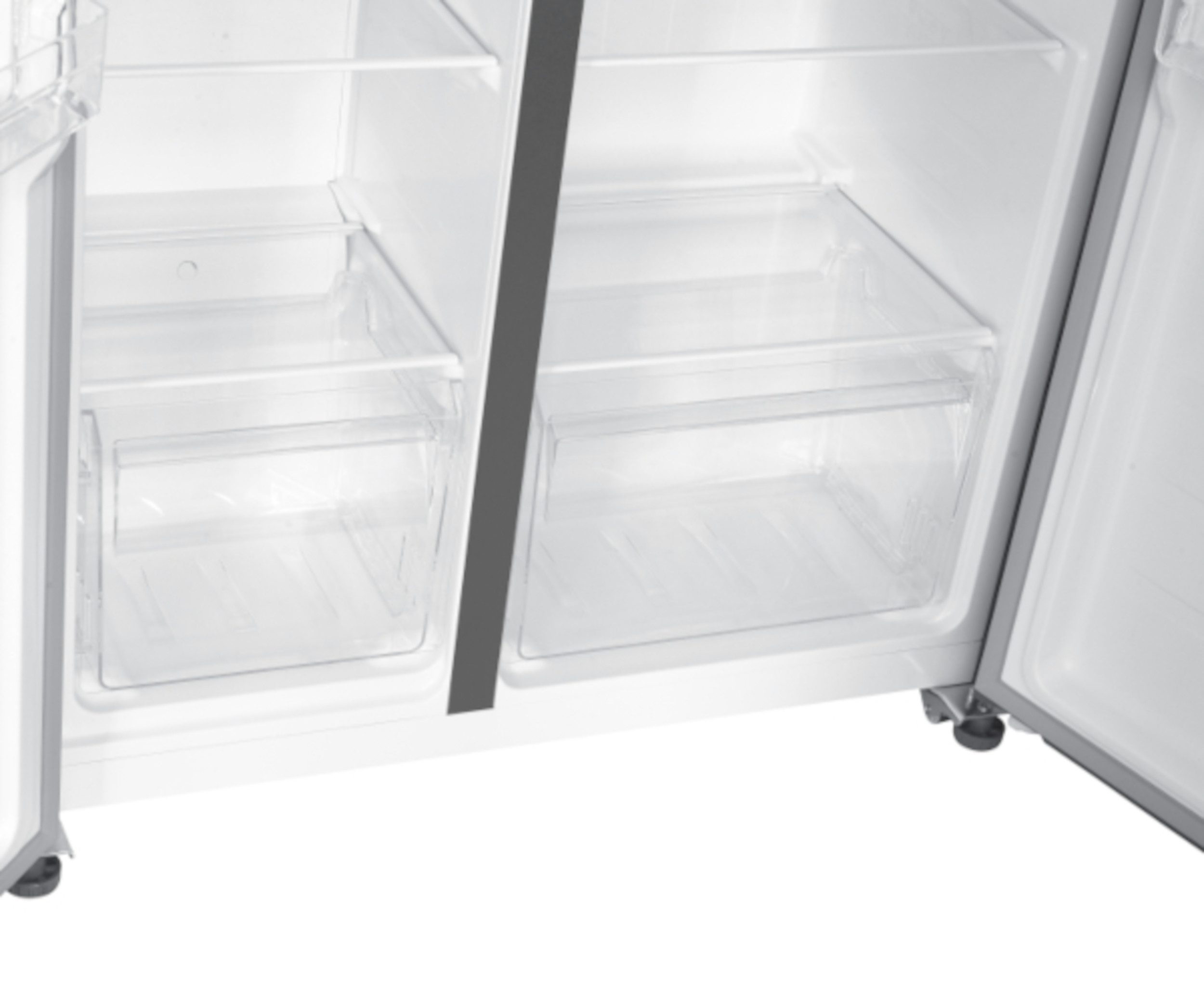 PKM Side-by-Side SBS444 SBS444DIXWD, 177 cm hoch, 91 cm breit, Energieeffizienzklasse D, NoFrost, 4 Sterne Gefrierfach, Inox Design