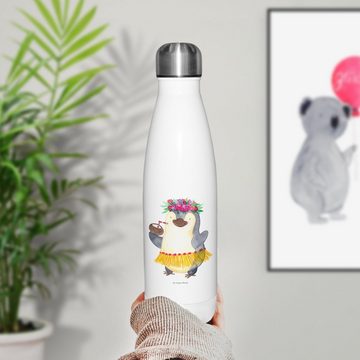 Mr. & Mrs. Panda Thermoflasche Pinguin Kokosnuss - Weiß - Geschenk, Aloha, Edelstahl, Trinkflasche, Motivierende Sprüche