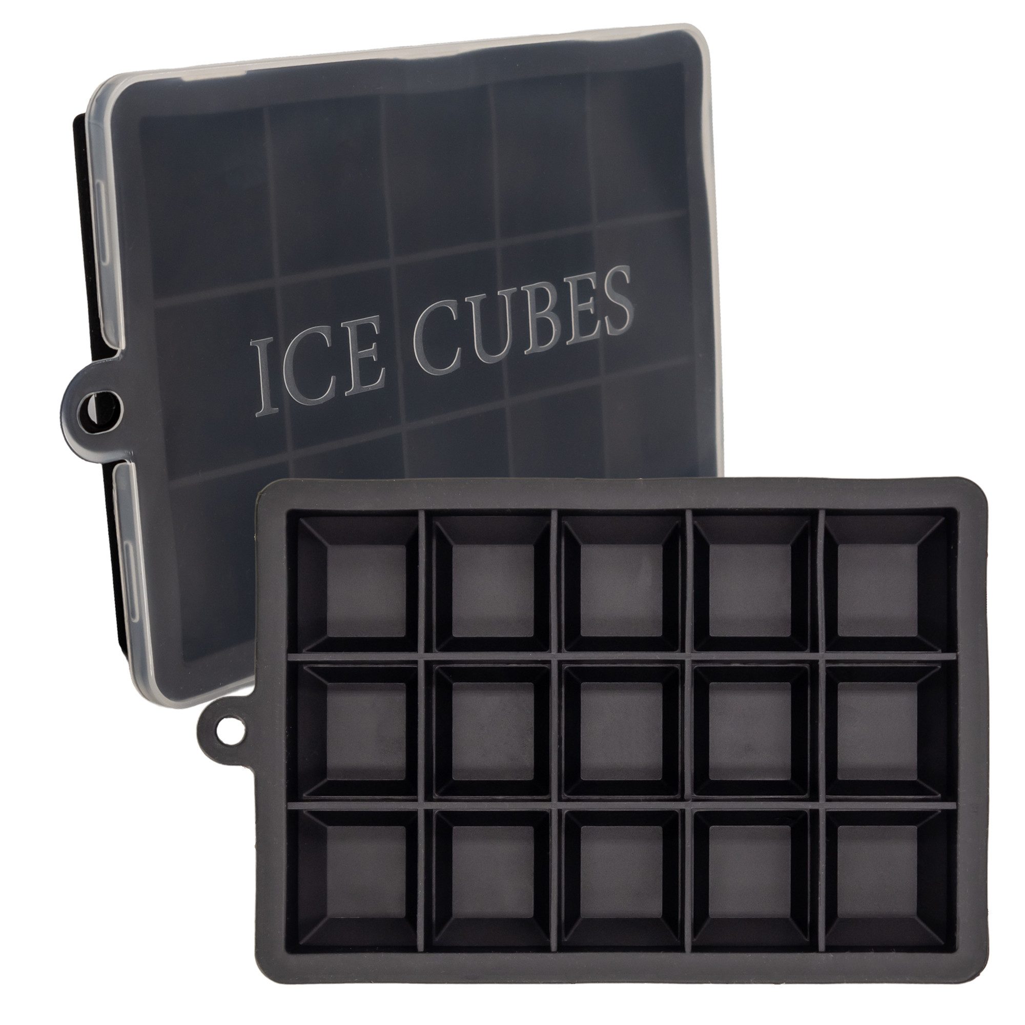 Intirilife Eiswürfelform, (2-tlg), Eiswürfelform Silikonform mit Deckel Ice Cube Form