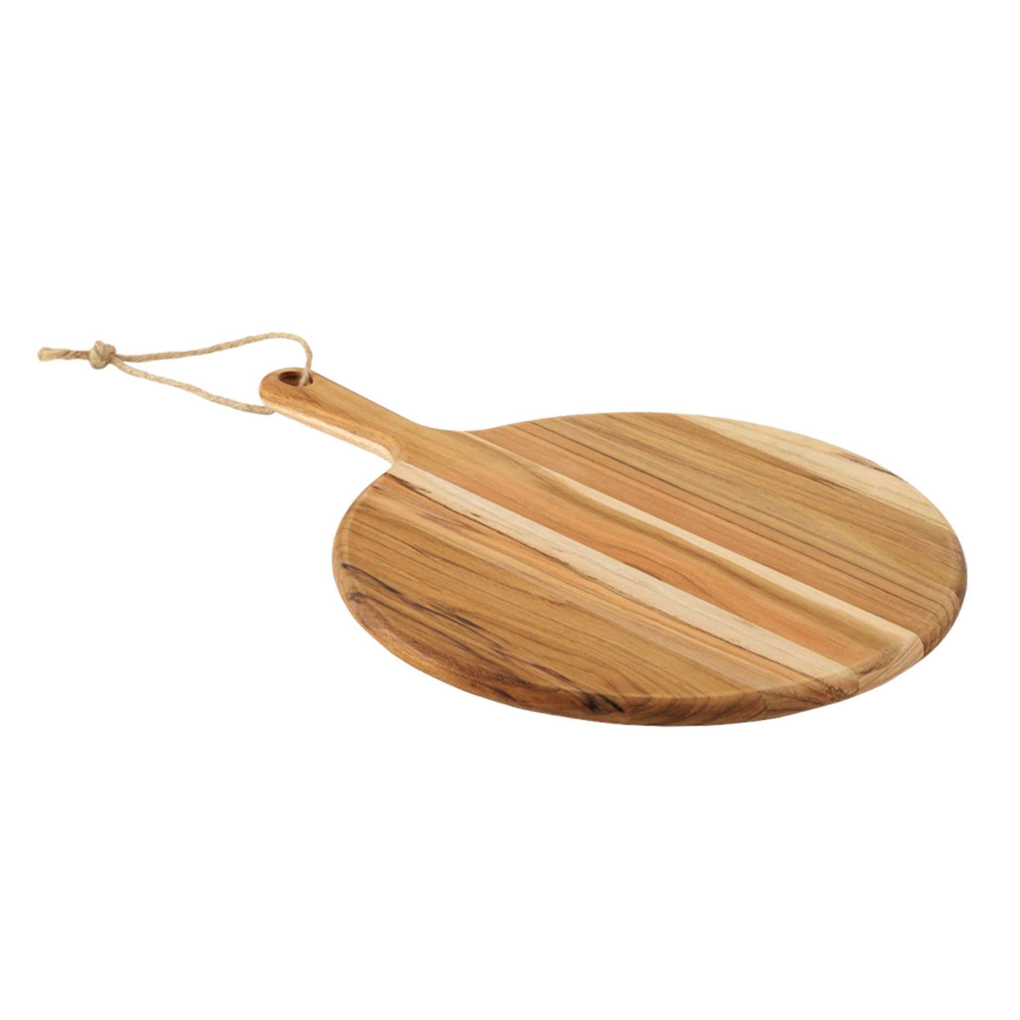 Tramontina Servierbrett PROVENCE Pizzabrett - Teakholz, FSC-zertifiziert, Ø 40 cm, Holz, klingenschonend, mit praktischem Griff