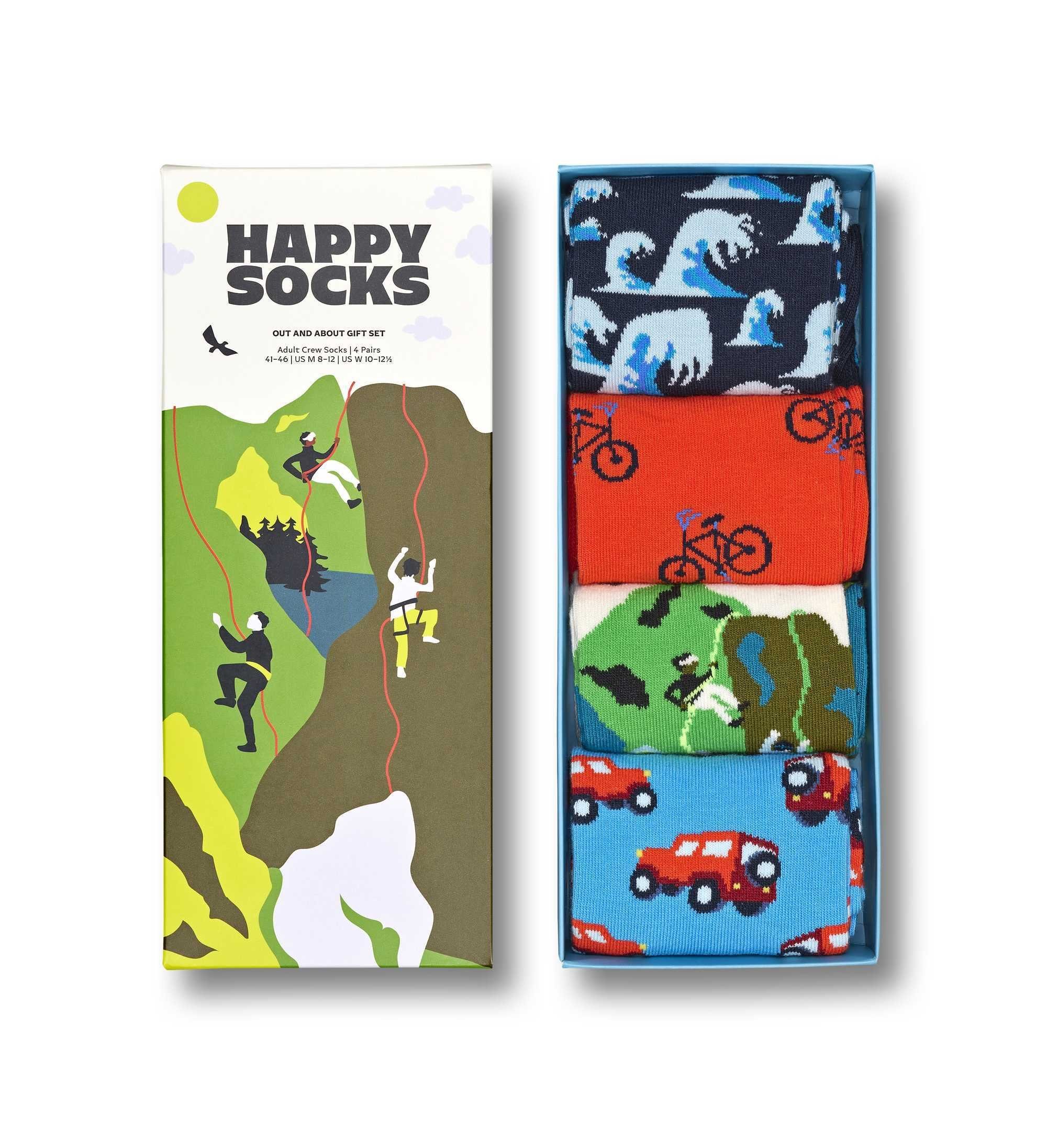 Unisex Happy Socken, Kurzsocken Geschenkbox About Pack And 4er Socks Out